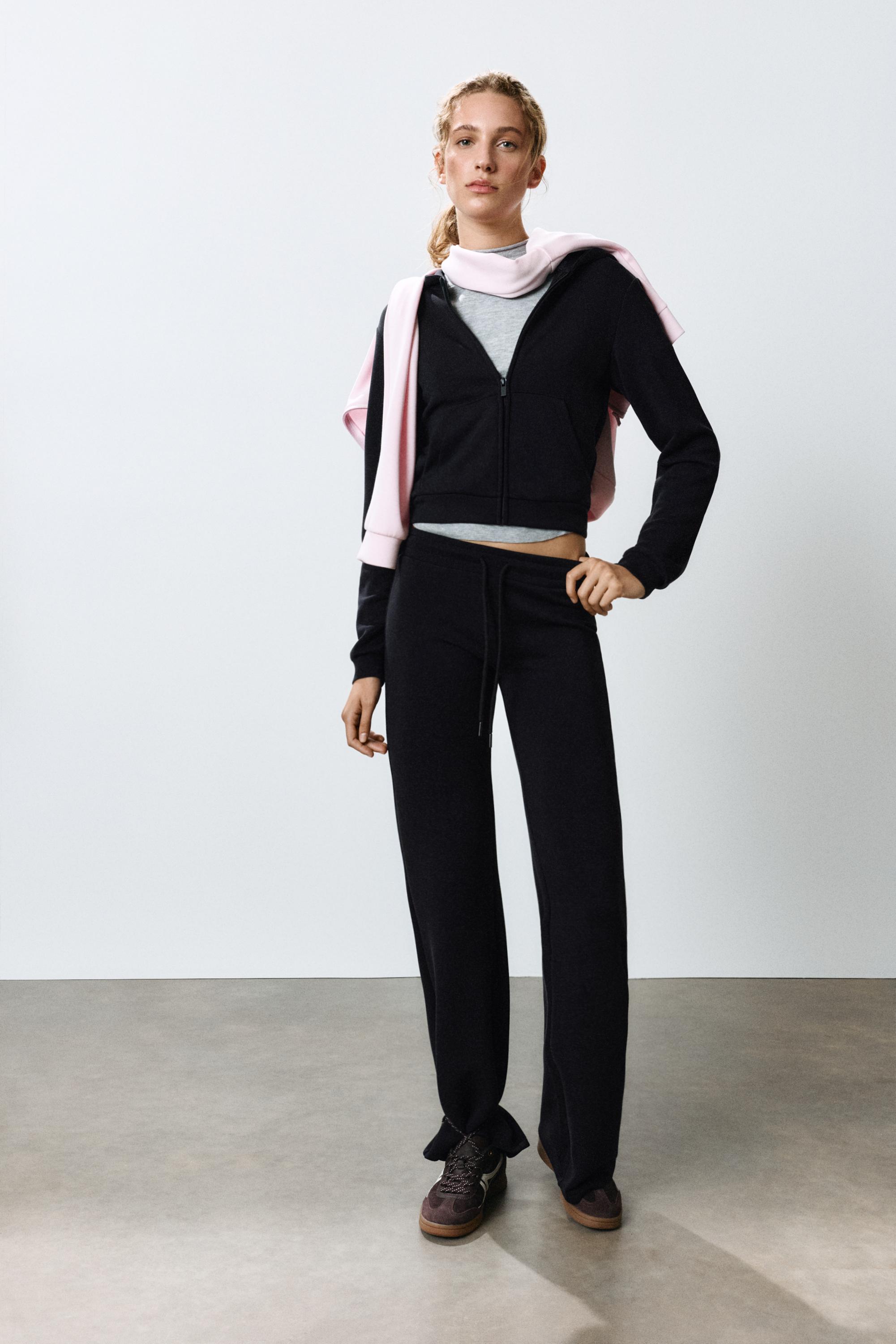 Modal flared trousers — Black