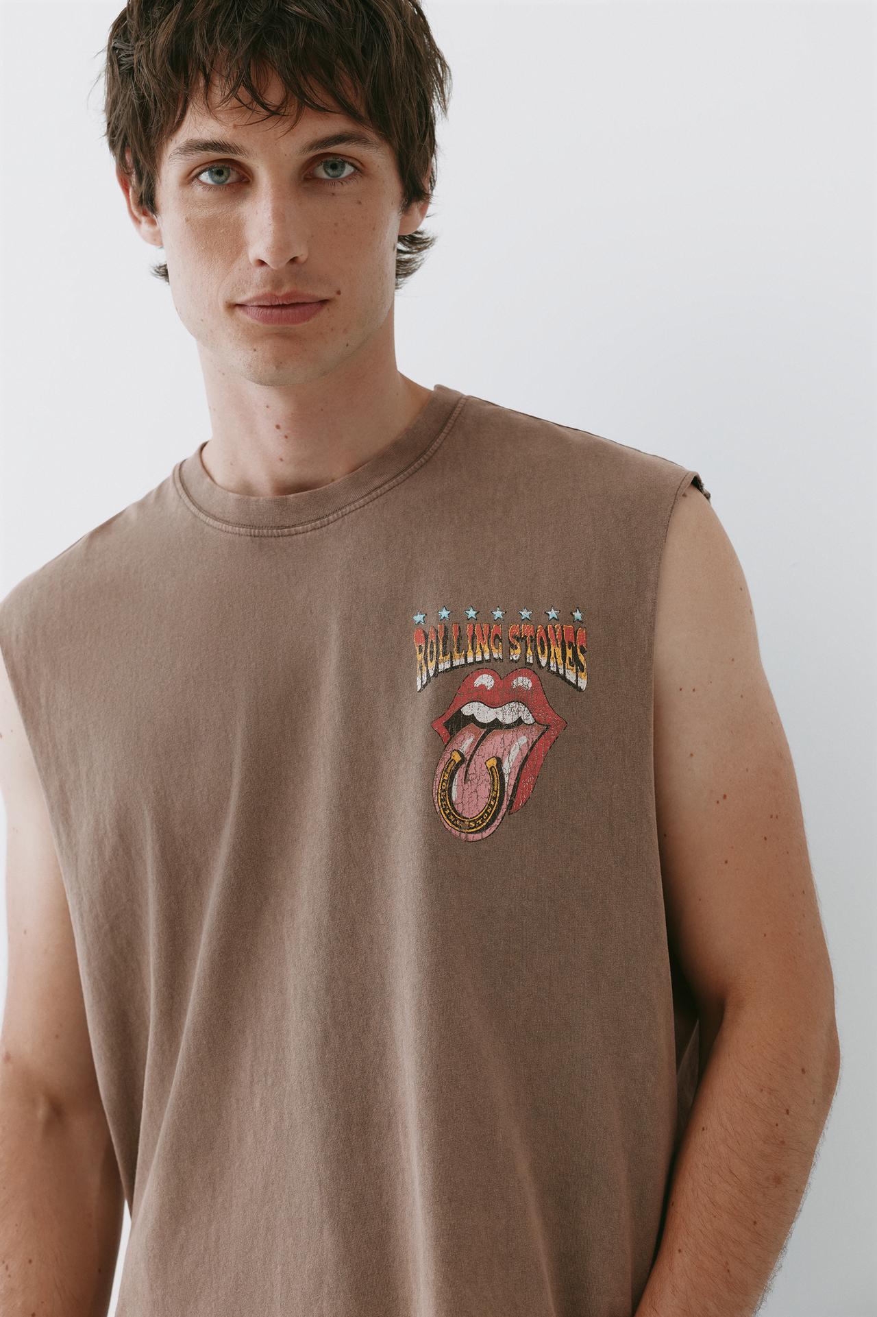 Rolling Stones vest top — Brown
