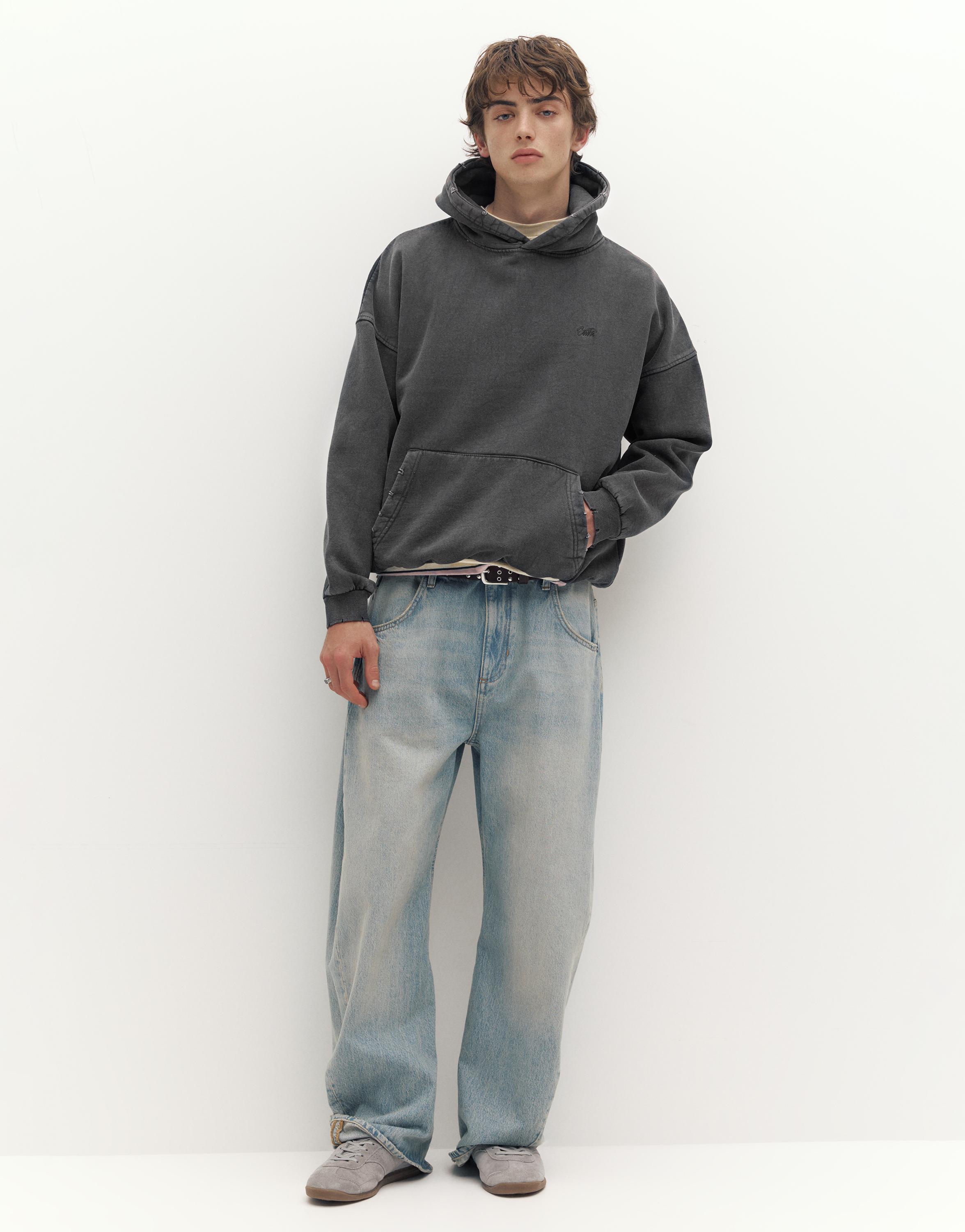 STWD Yıkanmış Kapüşonlu Sweatshirt - Görsel 16