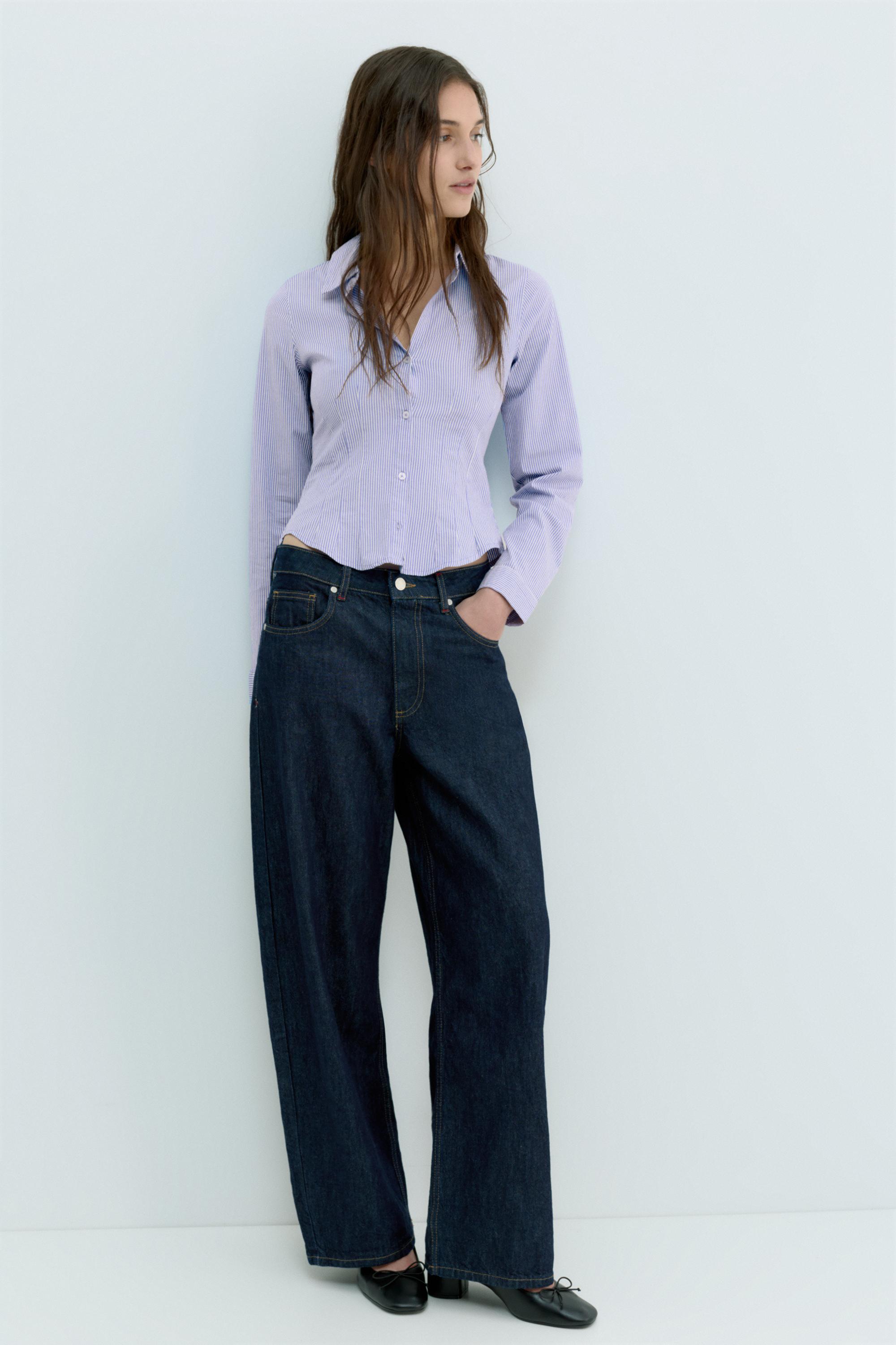 Poplin yırtmaçlı dar kesim gömlek - Görsel 80