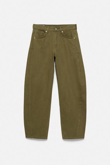 Low-rise barrel jeans — Khaki 6