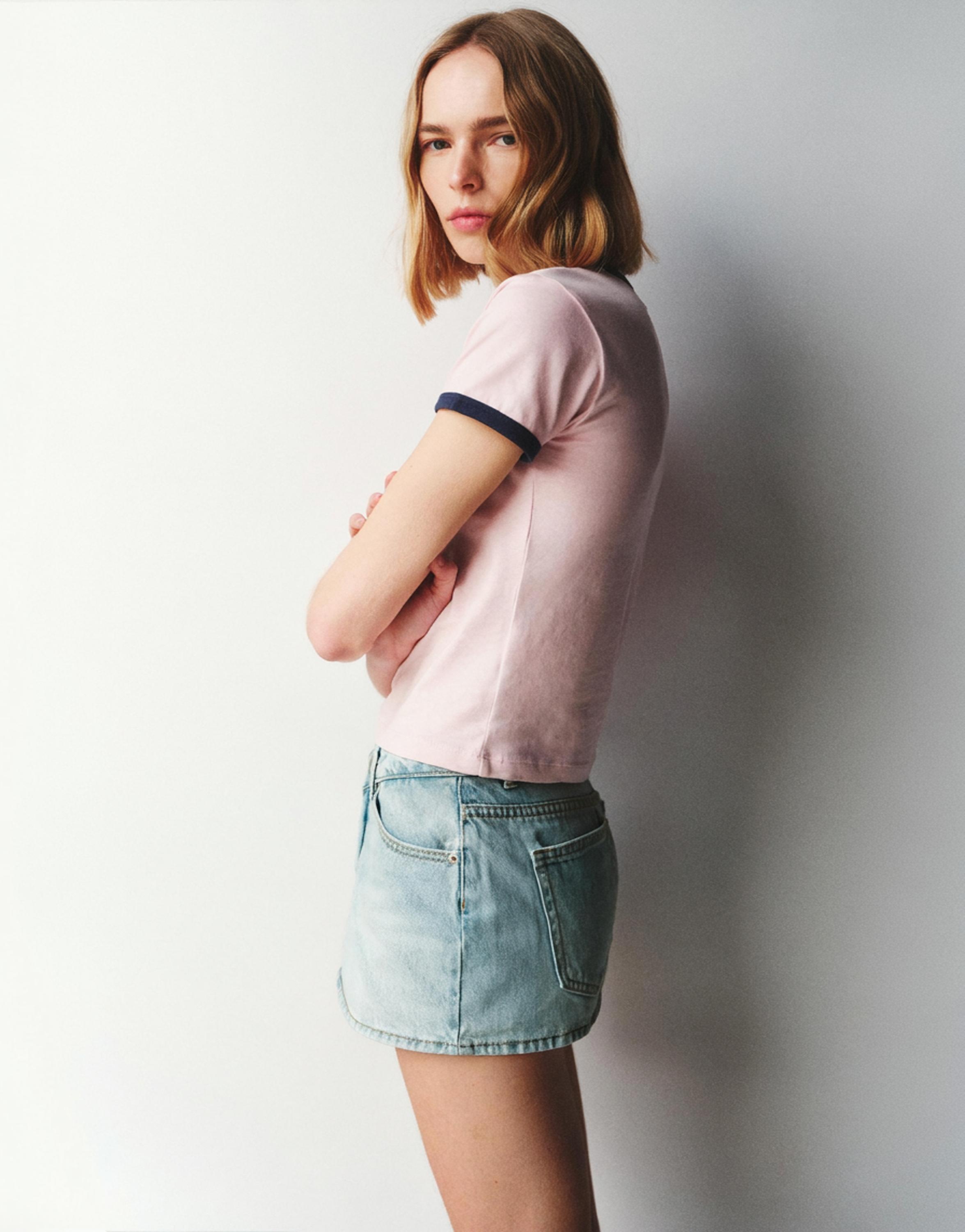 Çapraz belli kot şort etek - Görsel 58