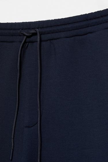 Neoprene-effect baggy trousers — Navy 10