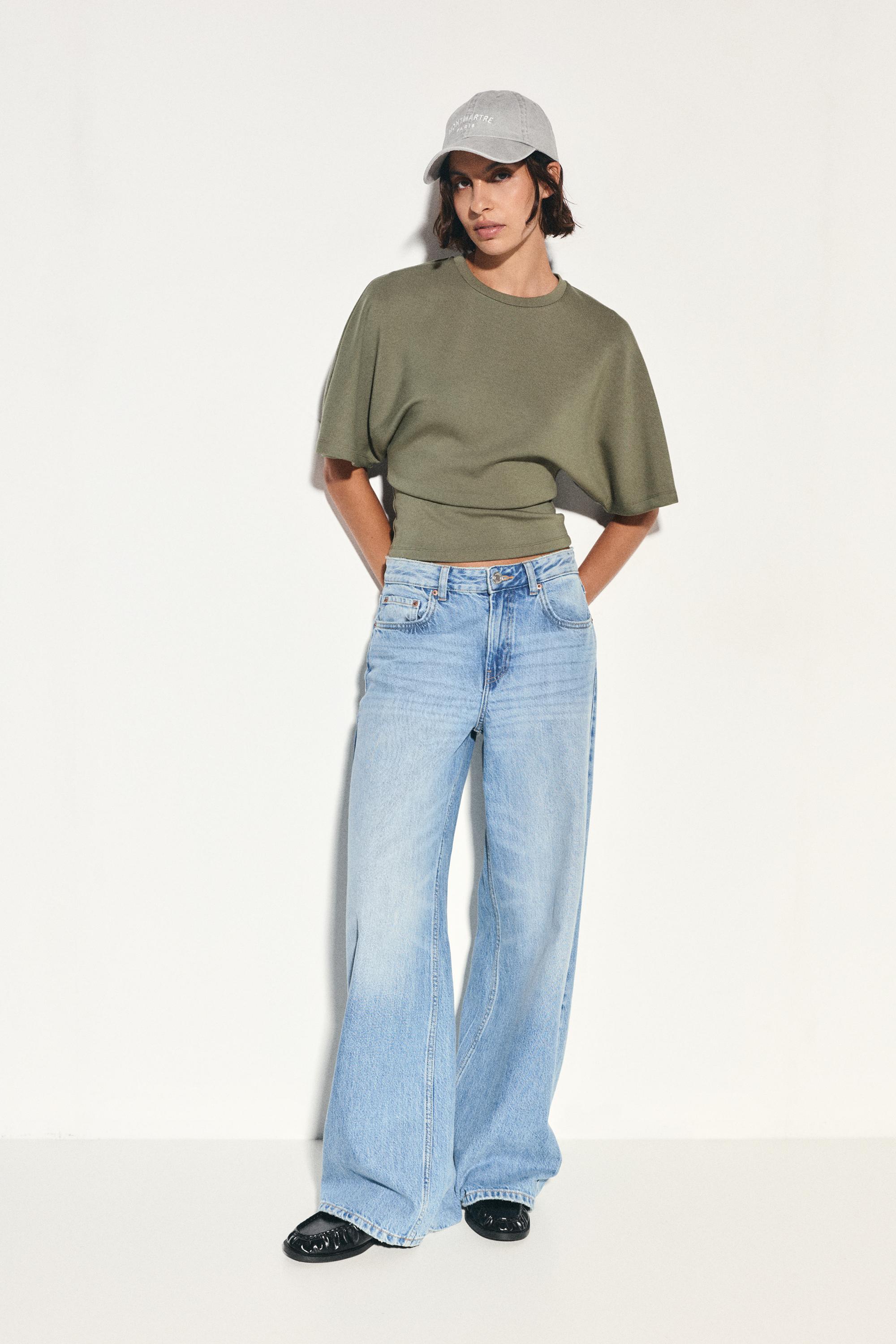 Modal batwing sleeve T-shirt — Khaki