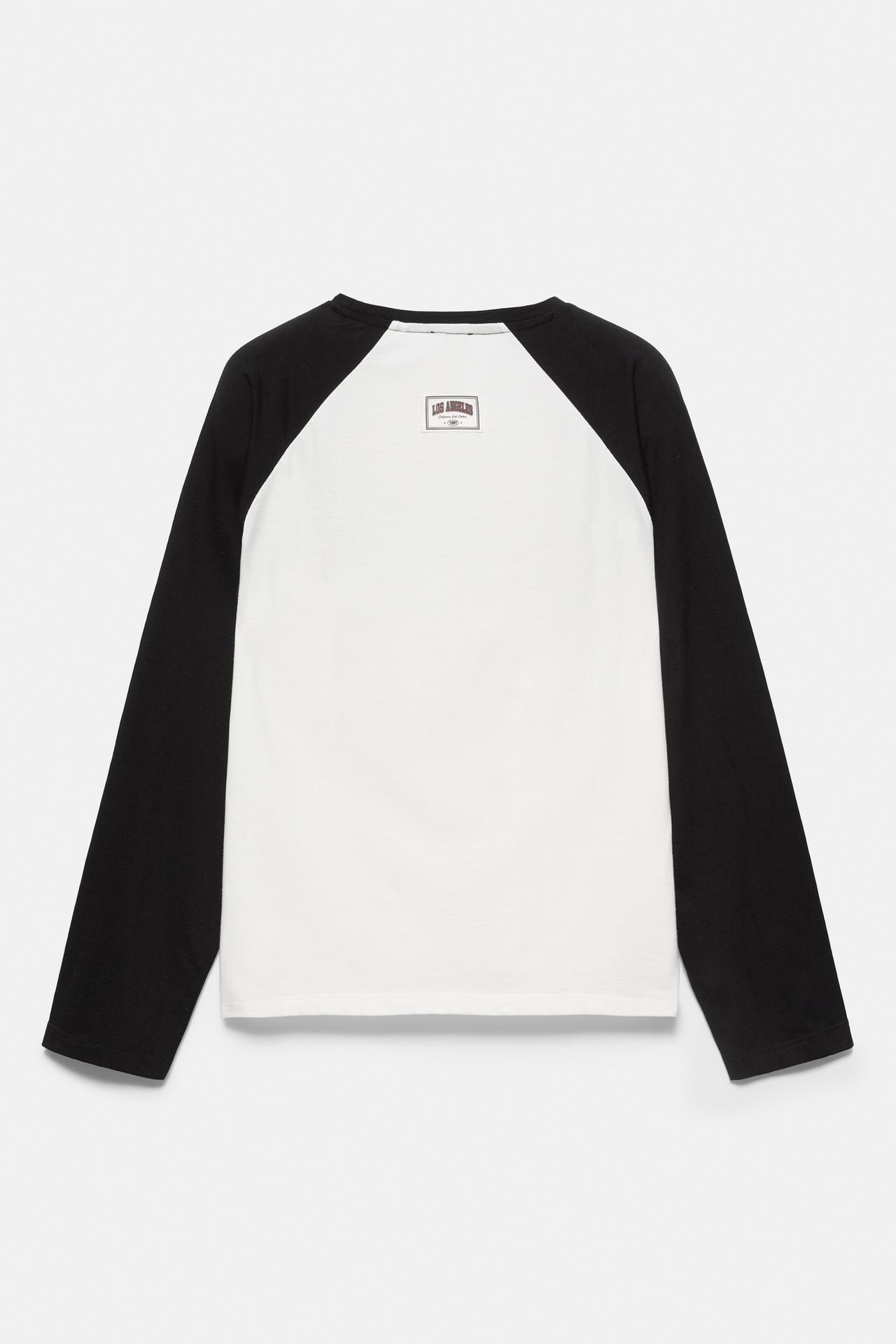 Los Angeles raglan sleeve T-shirt — White/Black
