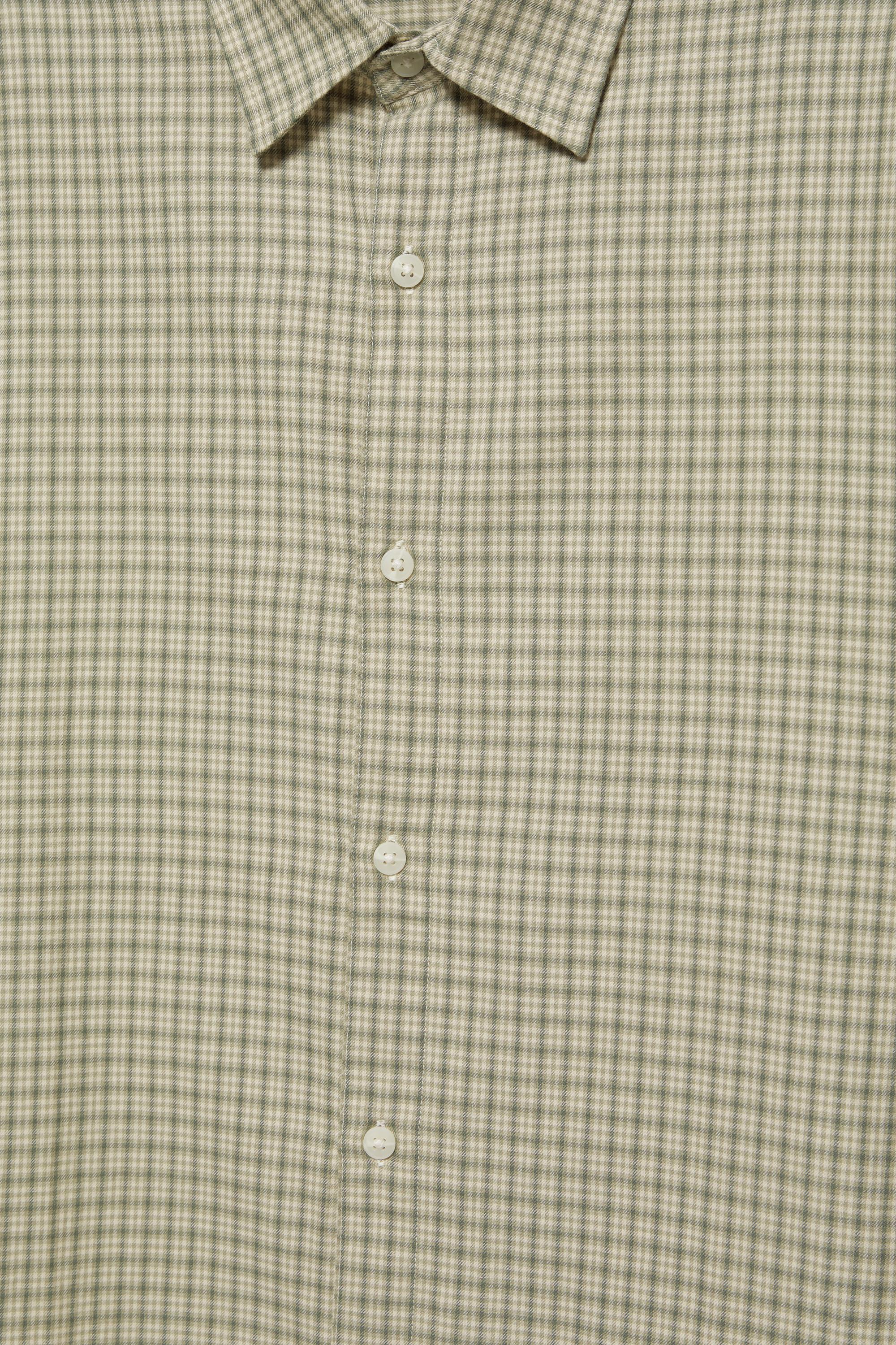 Short sleeve check shirt — Green/Ecru (alternate view)
