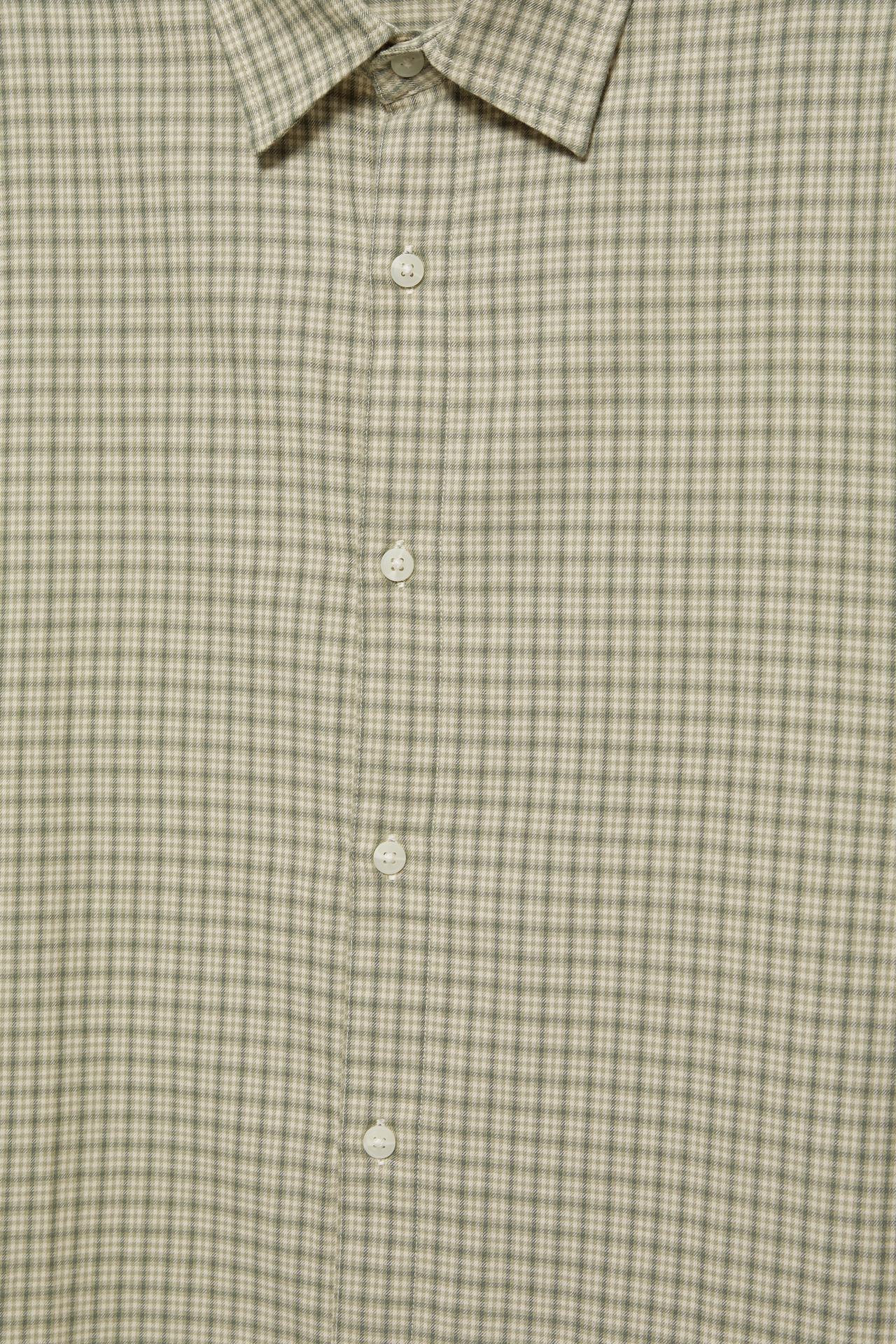 Short sleeve check shirt — Green/Ecru