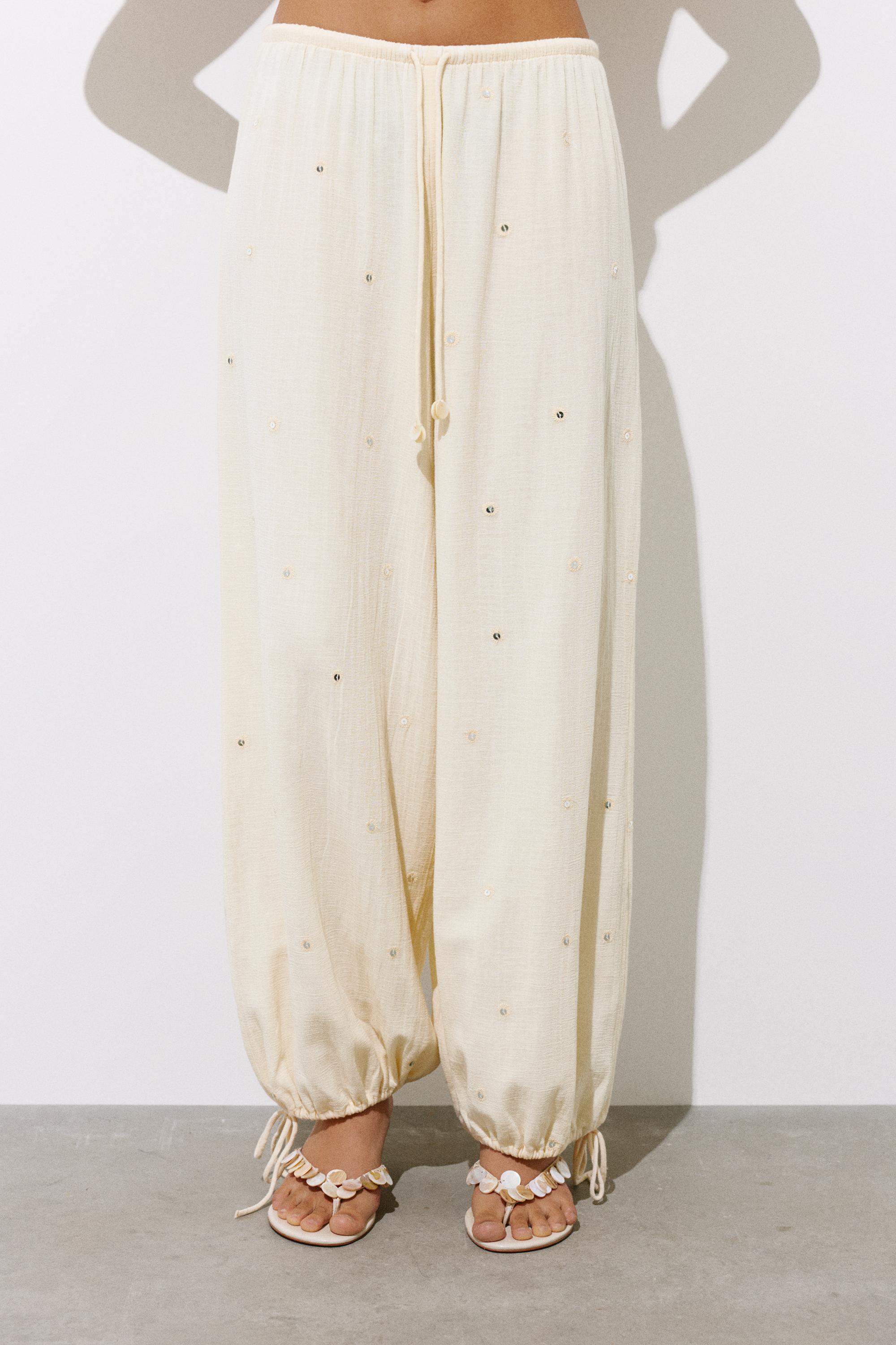 Sarouel trousers with mirrors — Vanilla