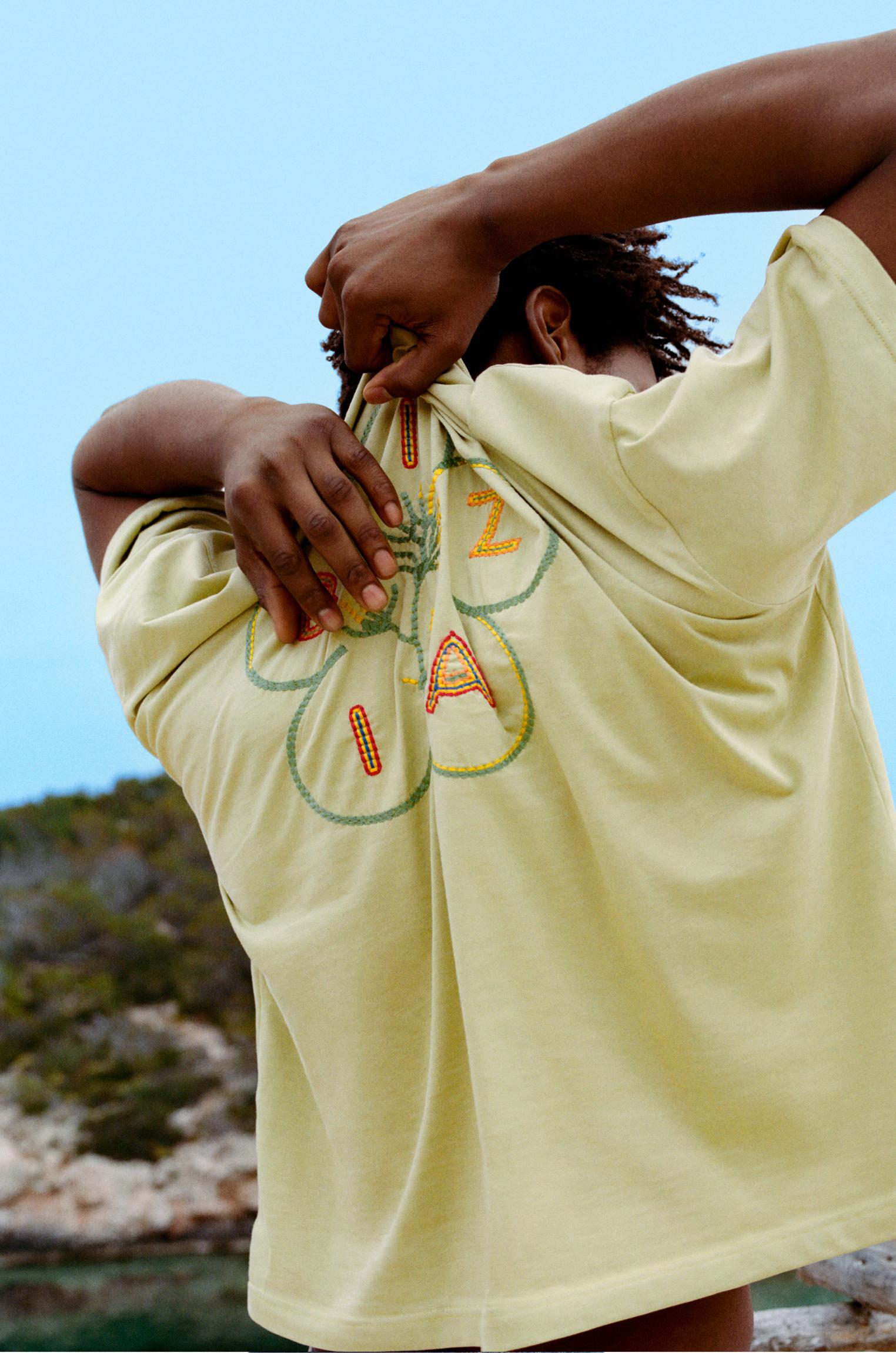 Ibiza embroidered boxy-fit T-shirt — Green