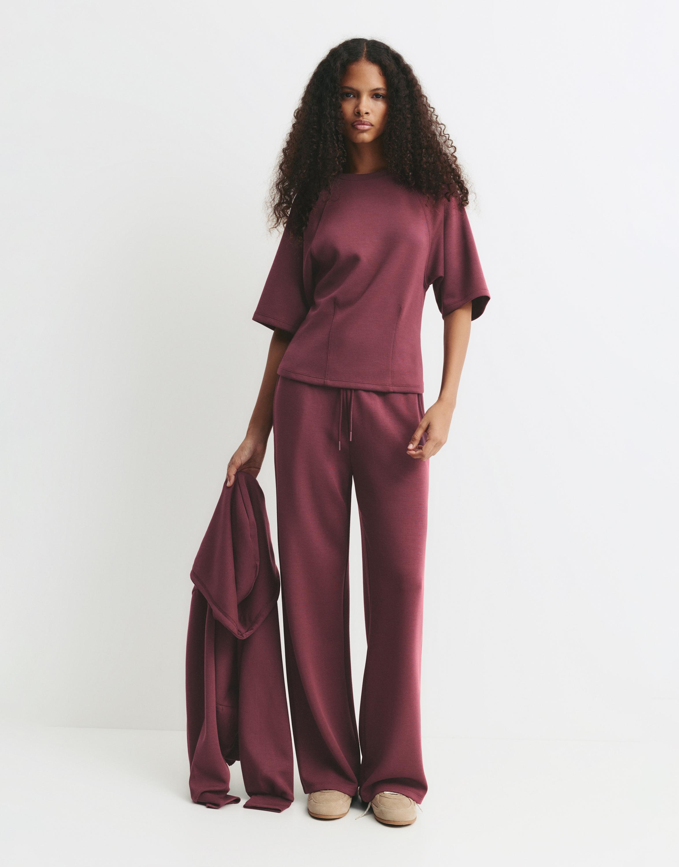 Soft touch short sleeve sweatshirt — Eggplant