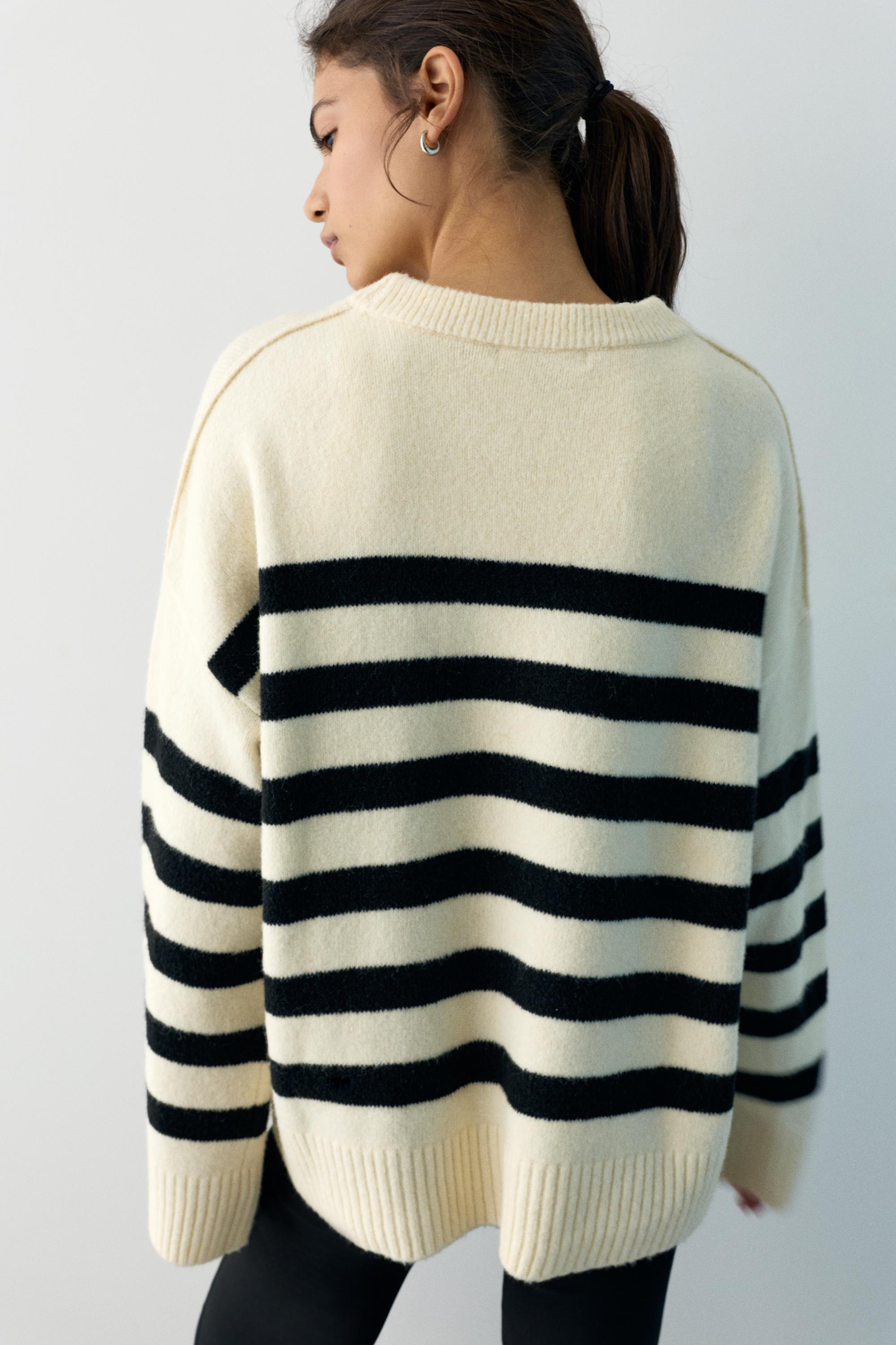 Striped jumper — Ecru