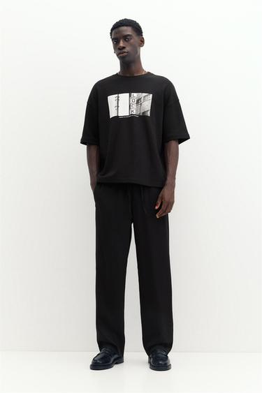 Short sleeve photographic sweatshirt — Black 4