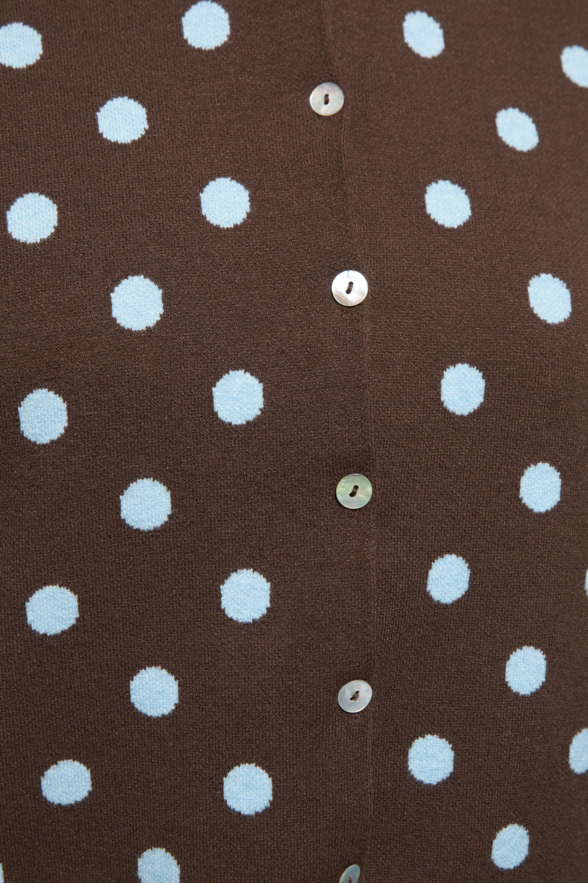 Puantiye desenli hırka - Görsel 5