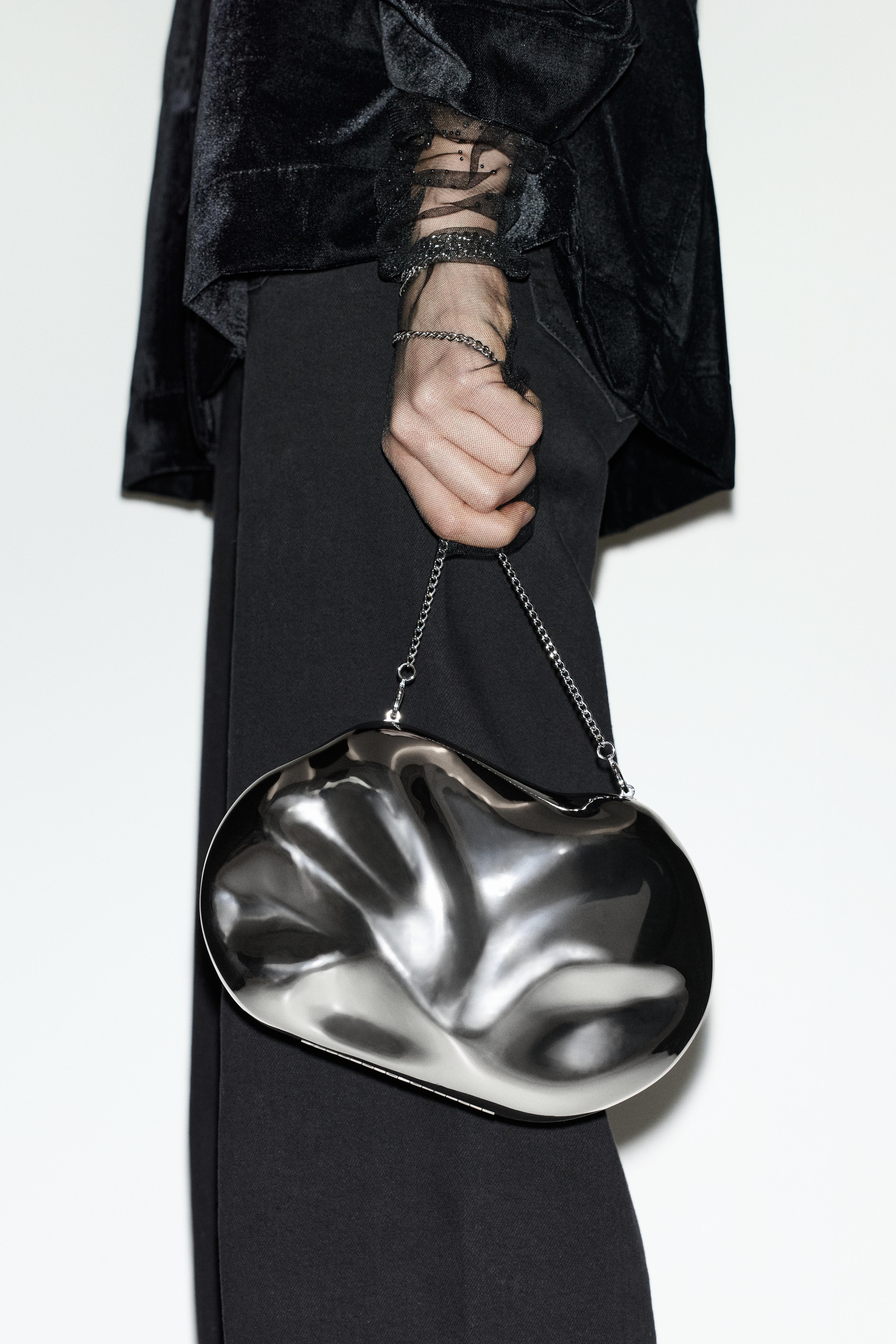 Metalik clutch çanta - Görsel 33