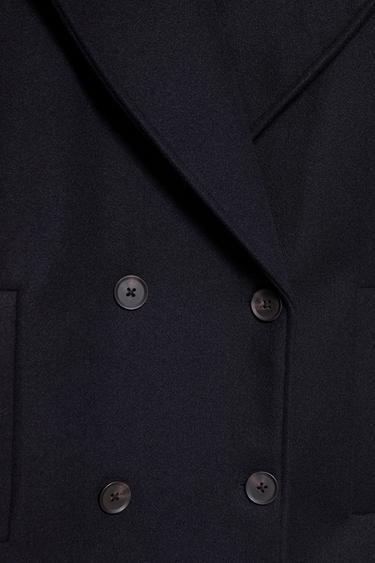 Short felt texture coat — Navy 8
