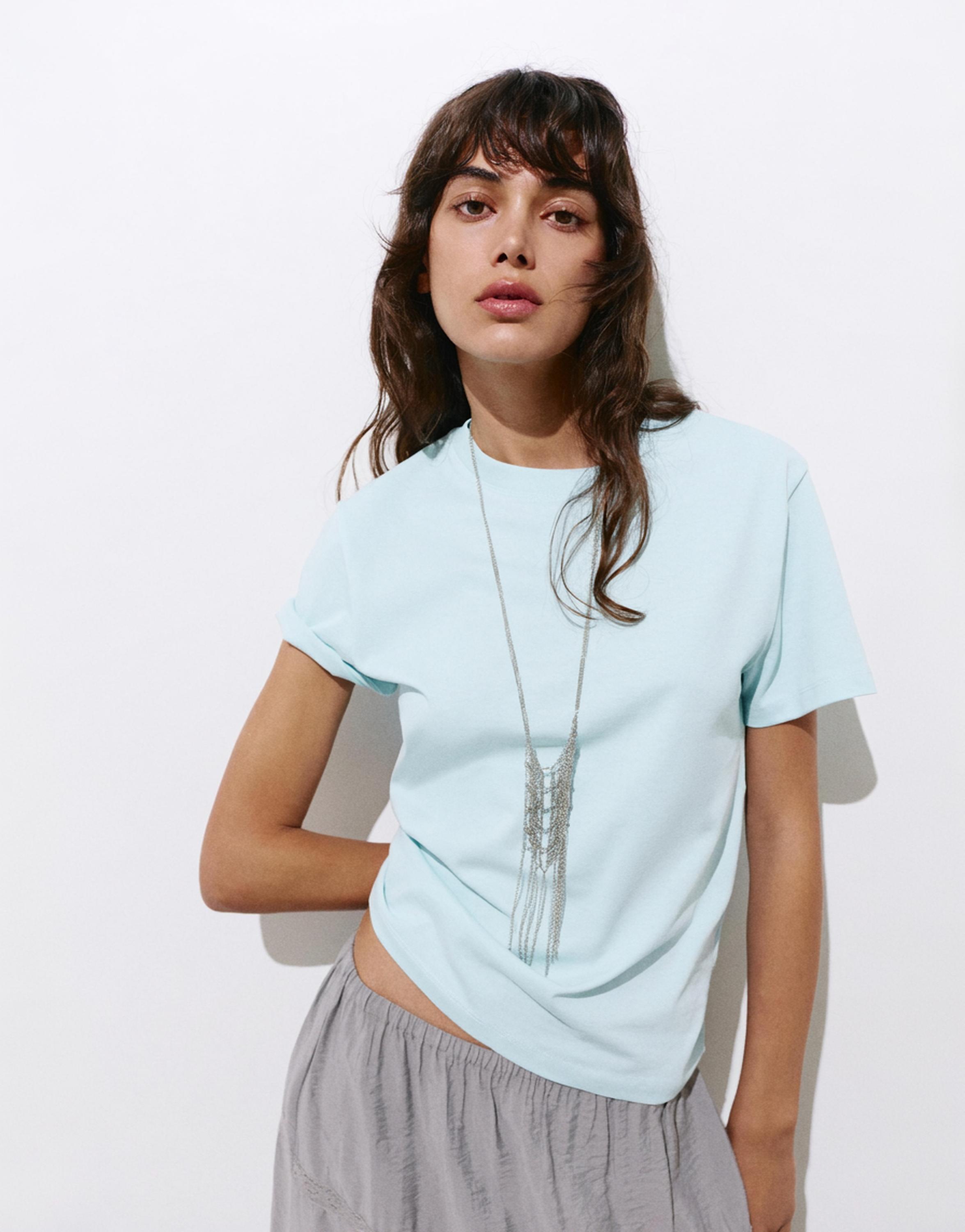 Short sleeve T-shirt 100% cotton — Pale blue