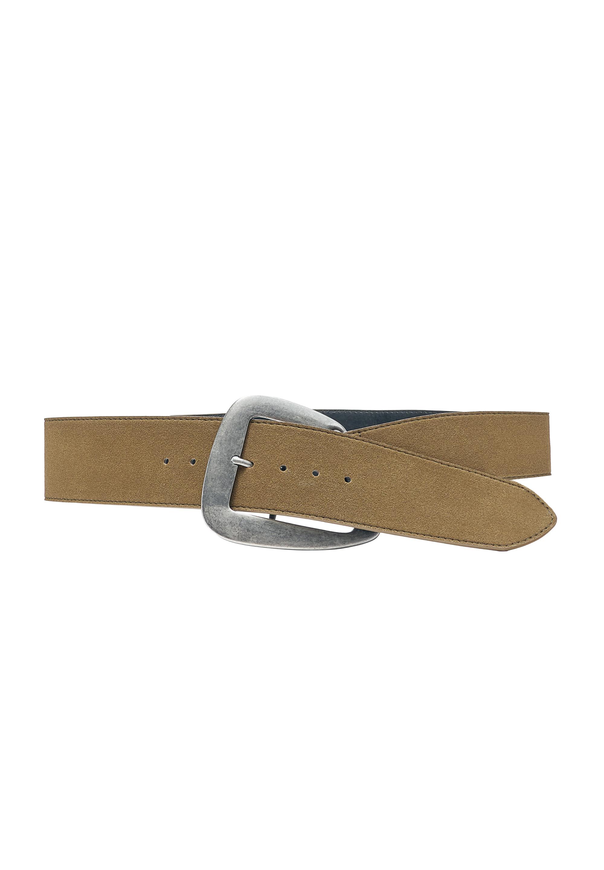 Asymmetrical buckle belt — Khaki-t
