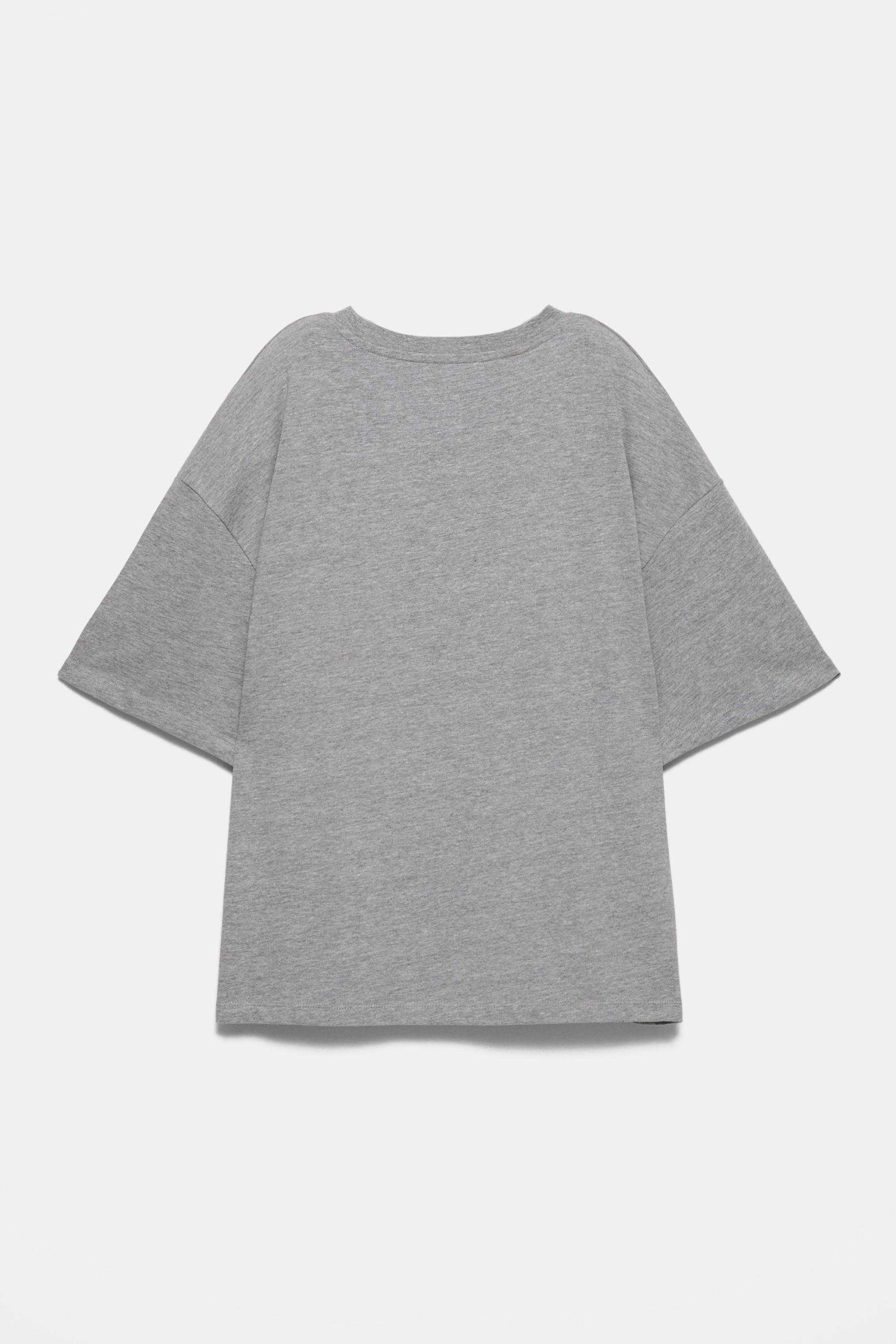 Oversize short sleeve T-shirt — Grey marl