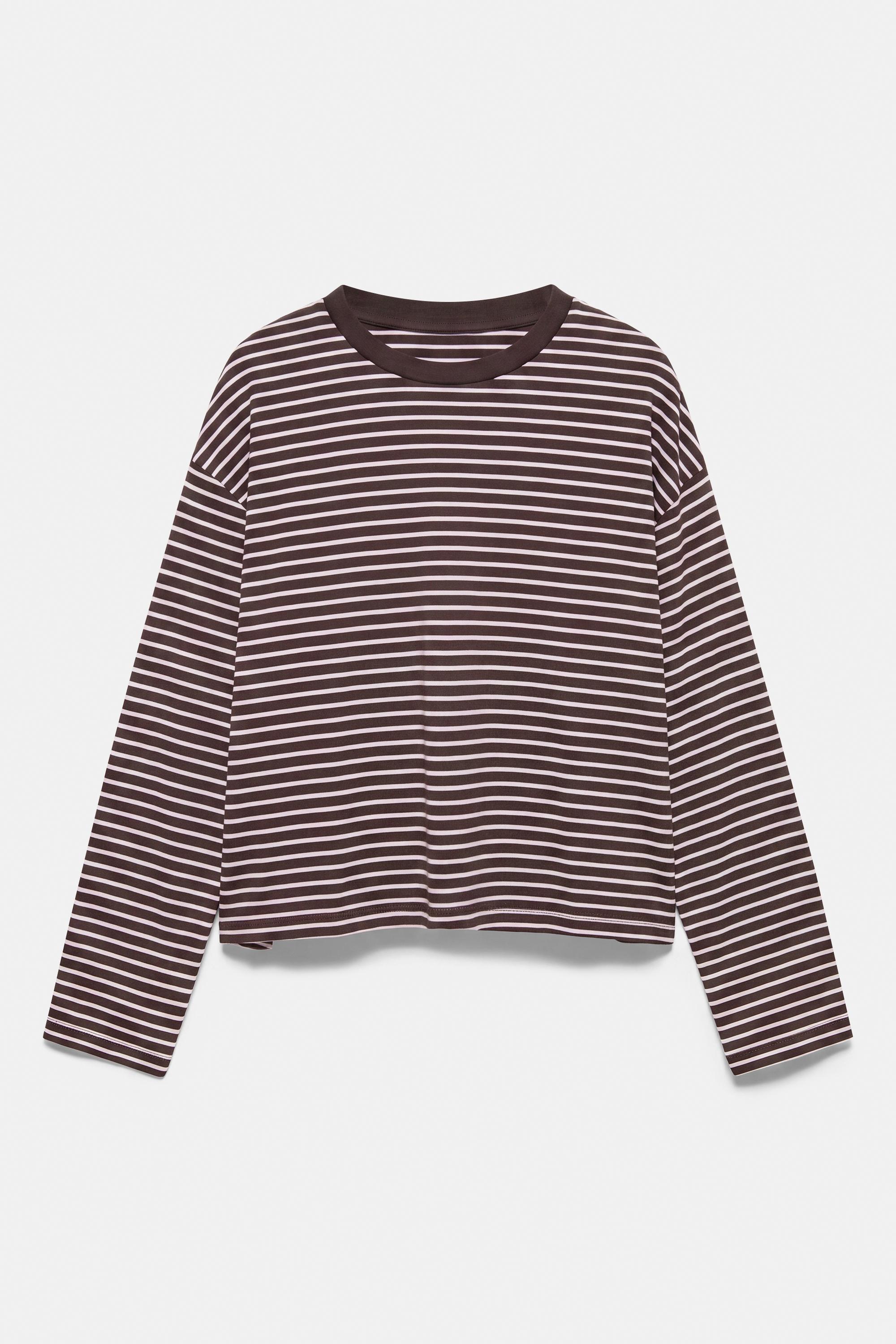 Boxy-fit long sleeve T-shirt — Pink