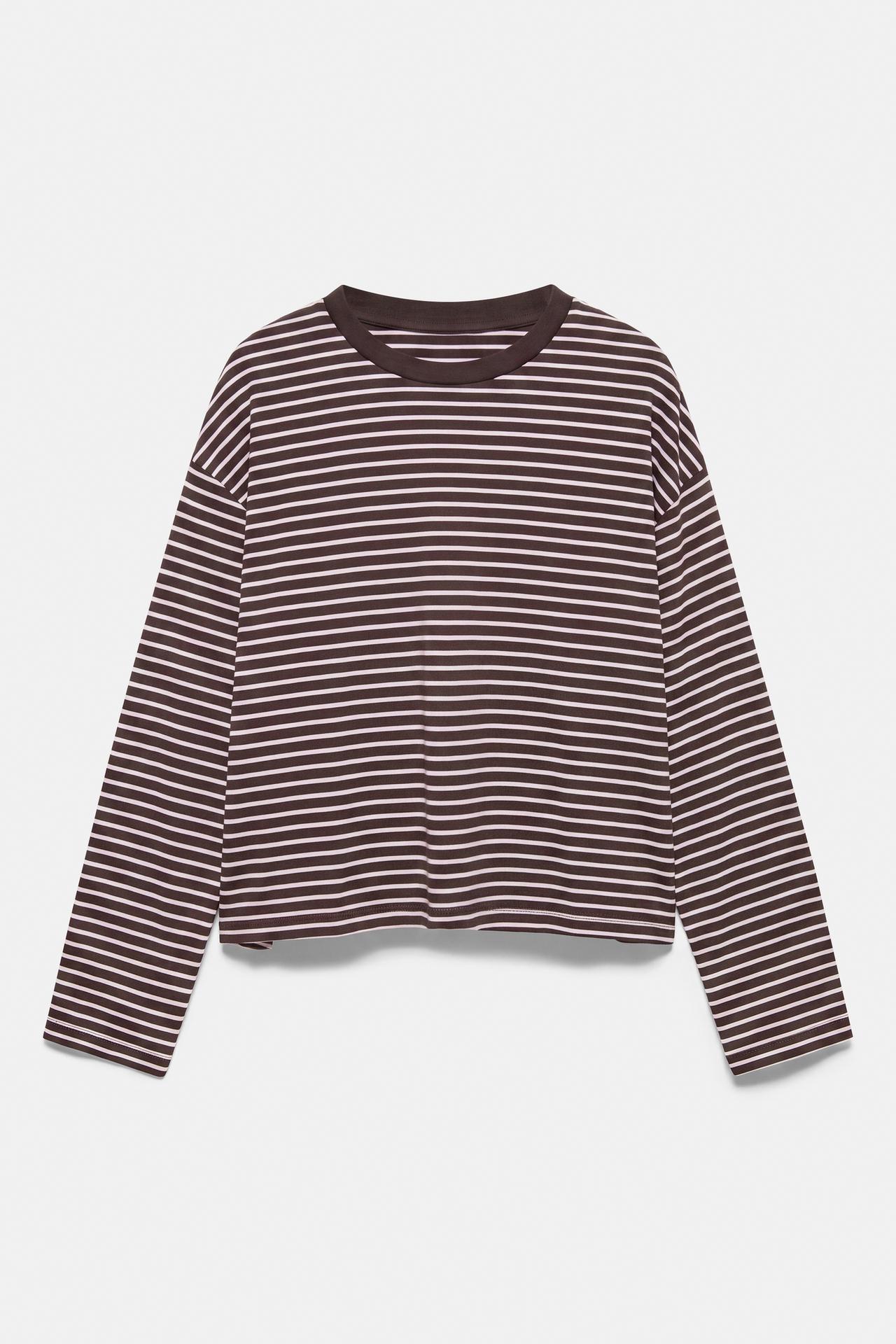 Boxy-fit long sleeve T-shirt — Pink