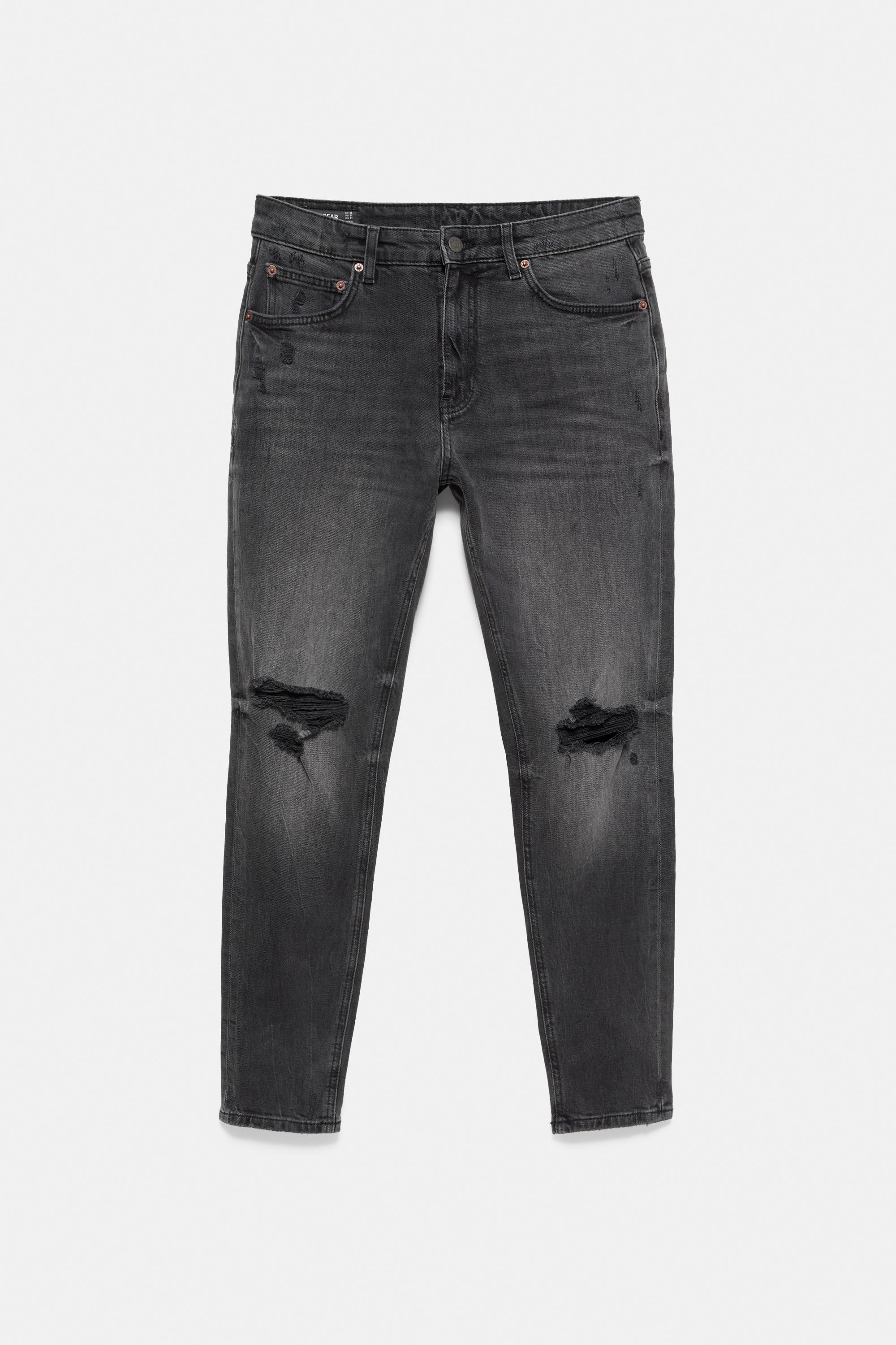 Ripped skinny jeans — Faded black