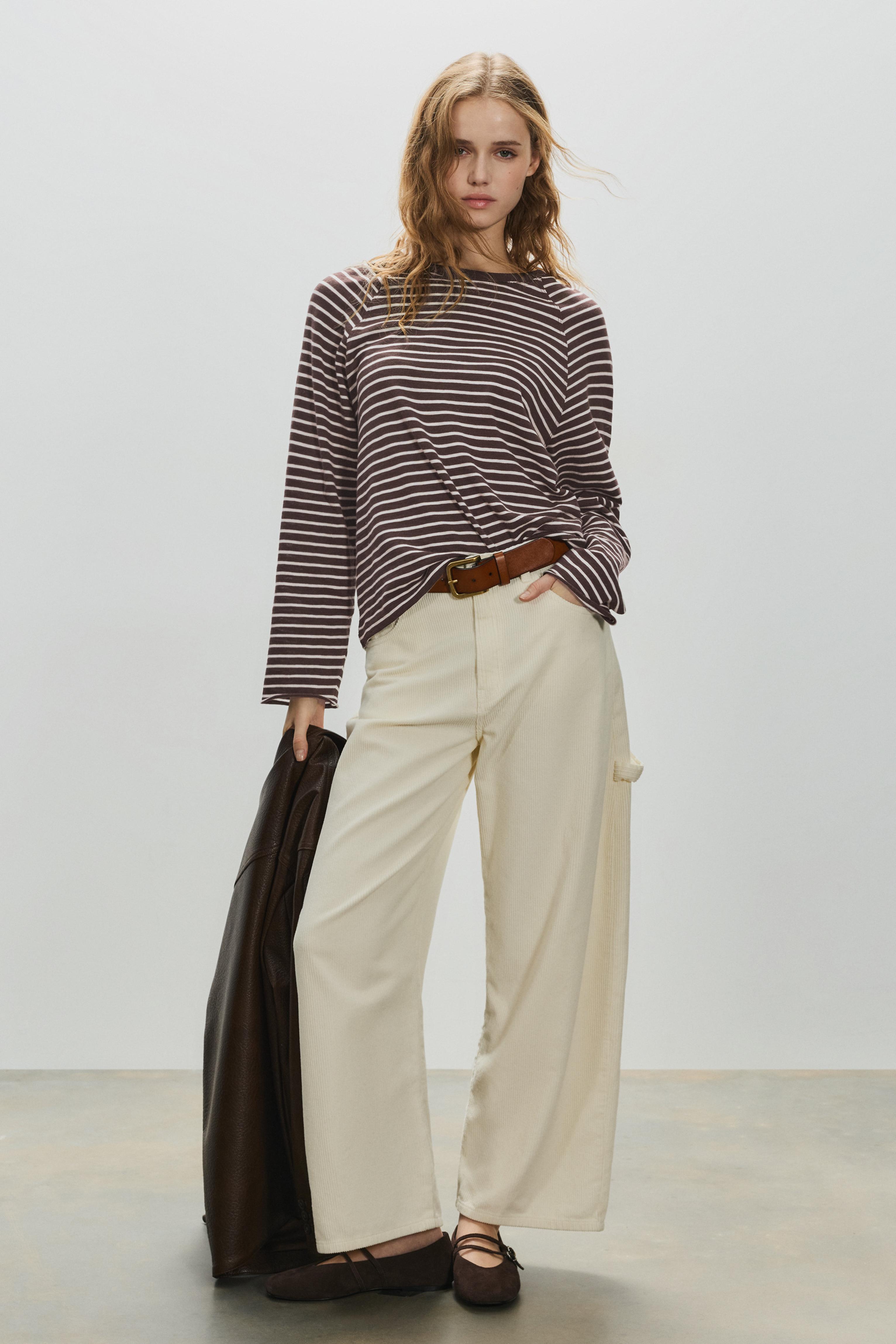 Long sleeve raglan T-shirt — Striped