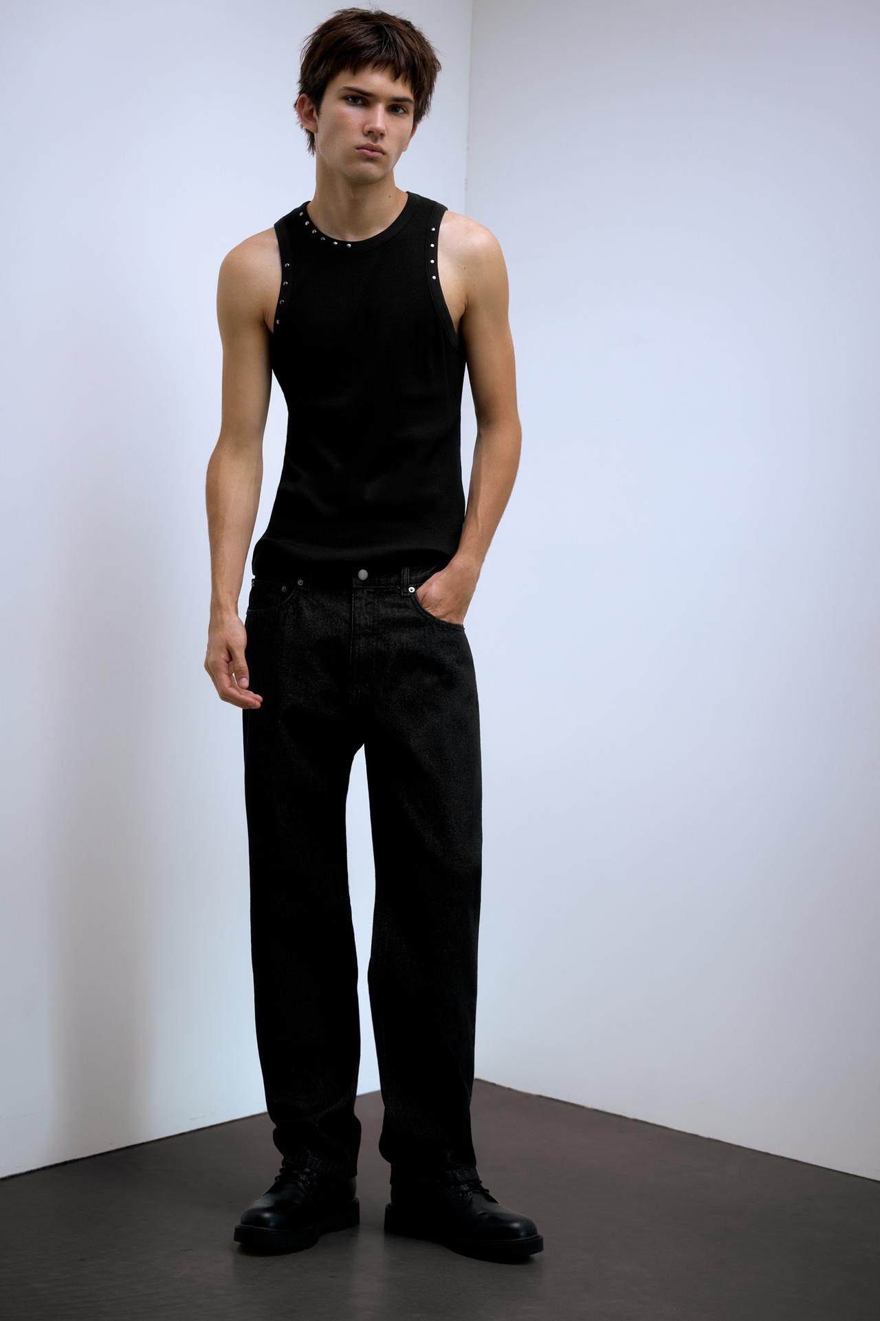 Studded vest top — Black