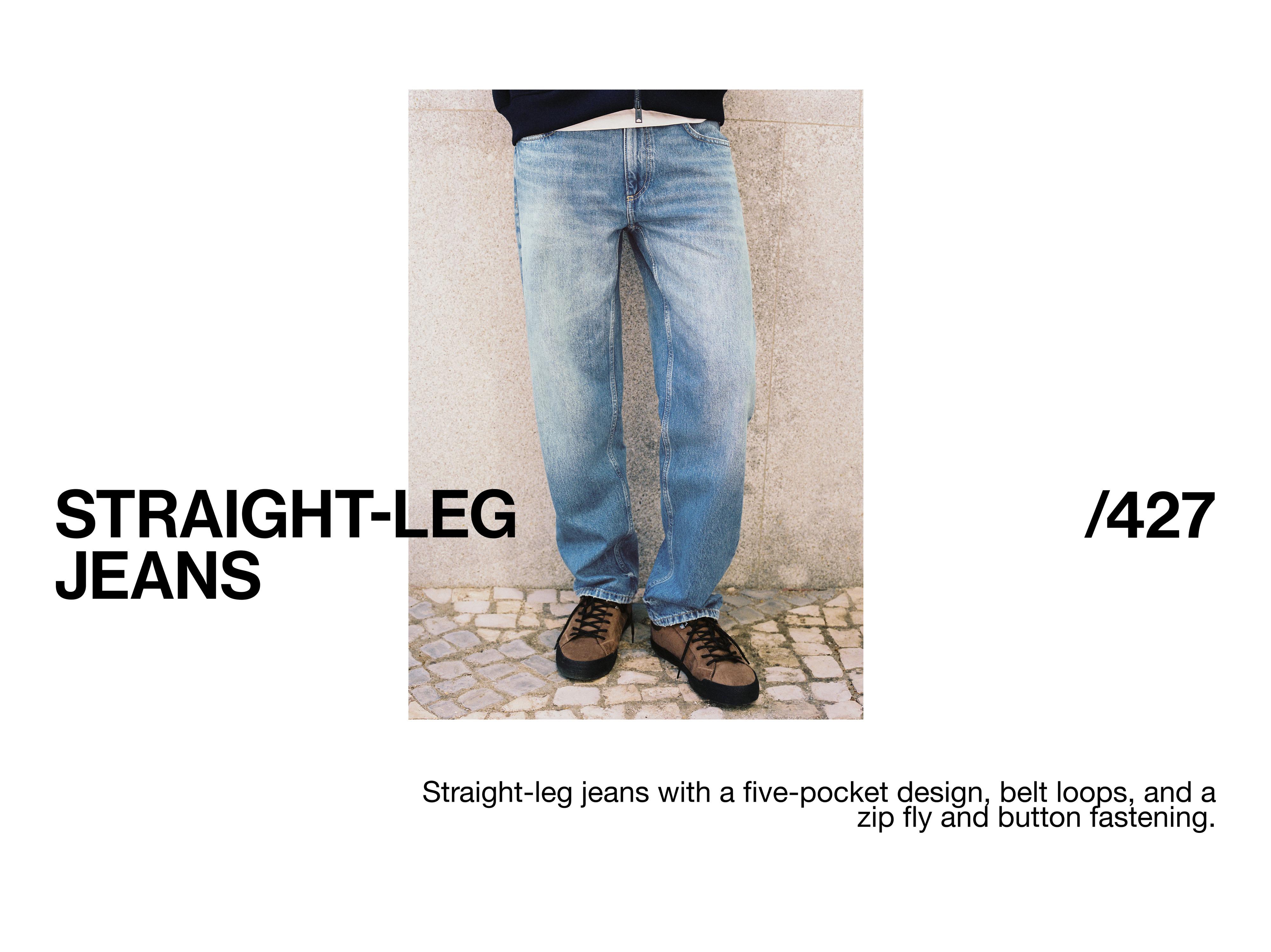 Straight-leg jeans — Medium blue