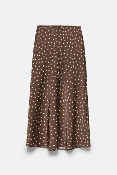 Satin drawstring midi skirt — Print 1 5
