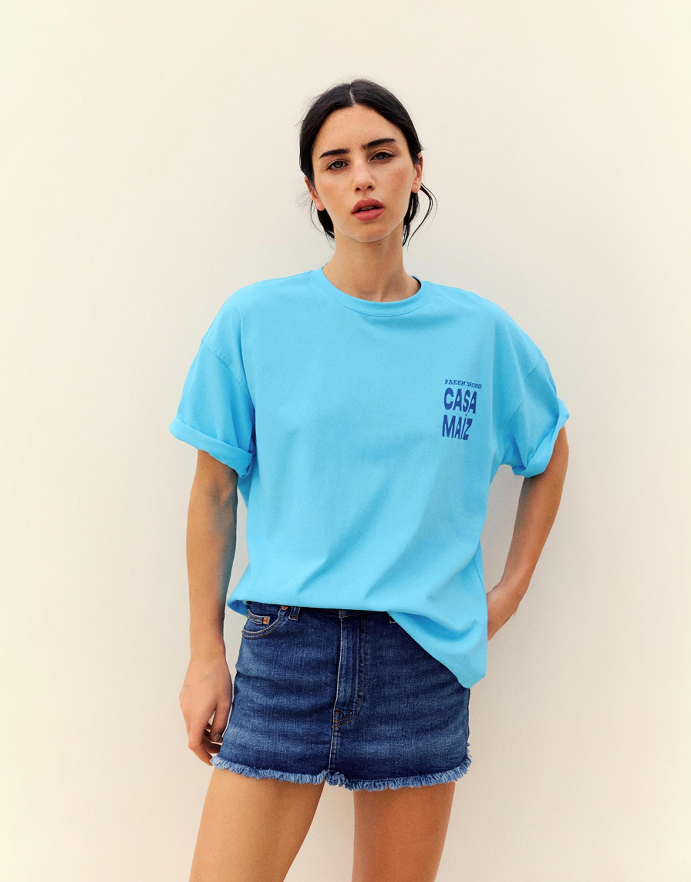 Taco graphic T-shirt — Pale blue