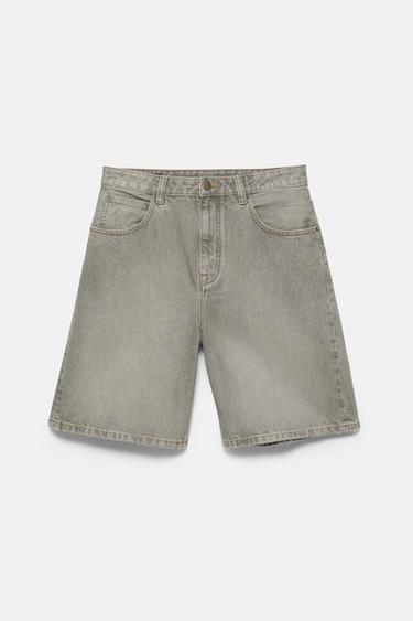 Baggy relaxed fit denim Bermuda shorts — Dark grey 7