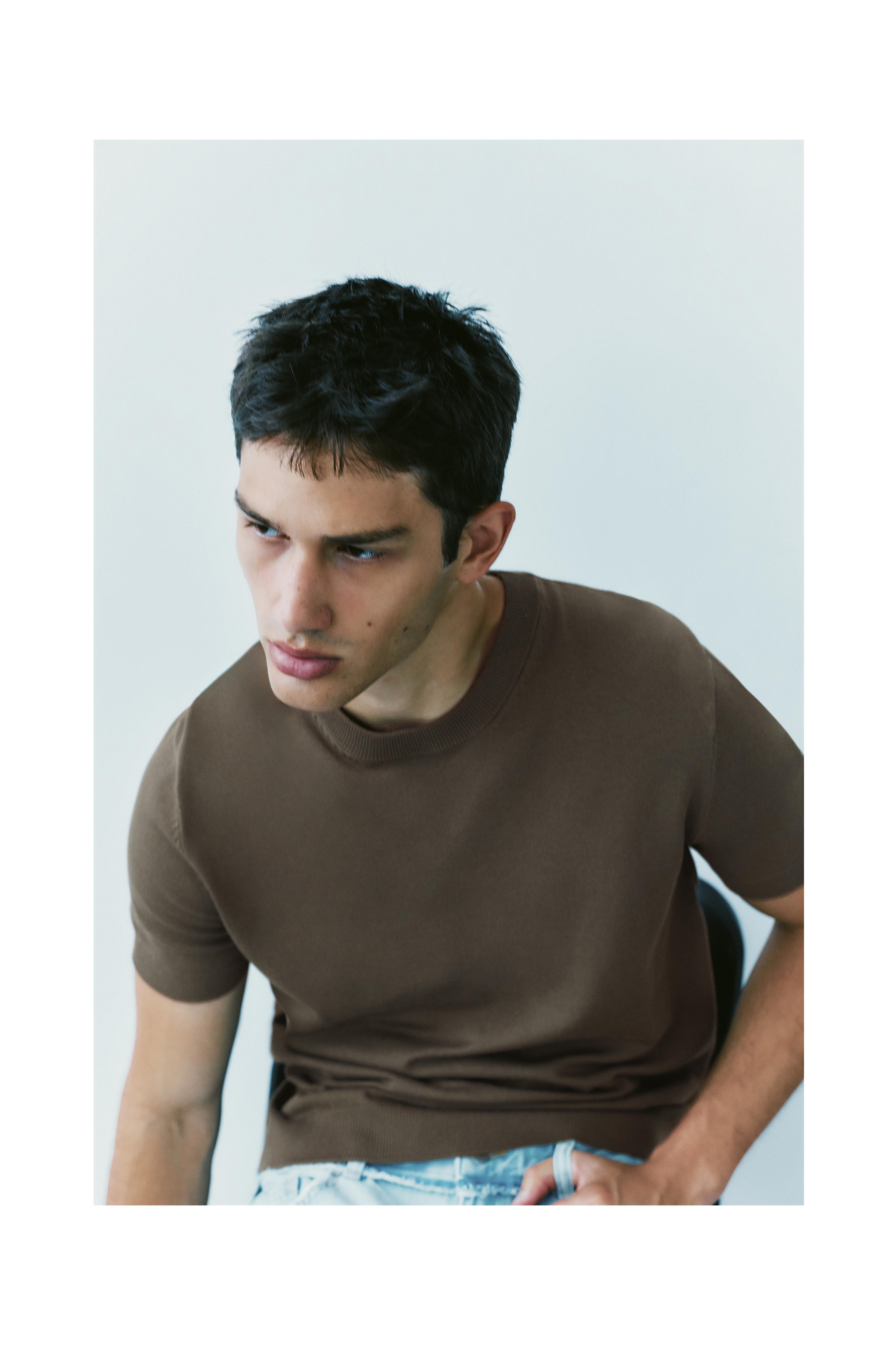 Short sleeve jumper — Mole brown