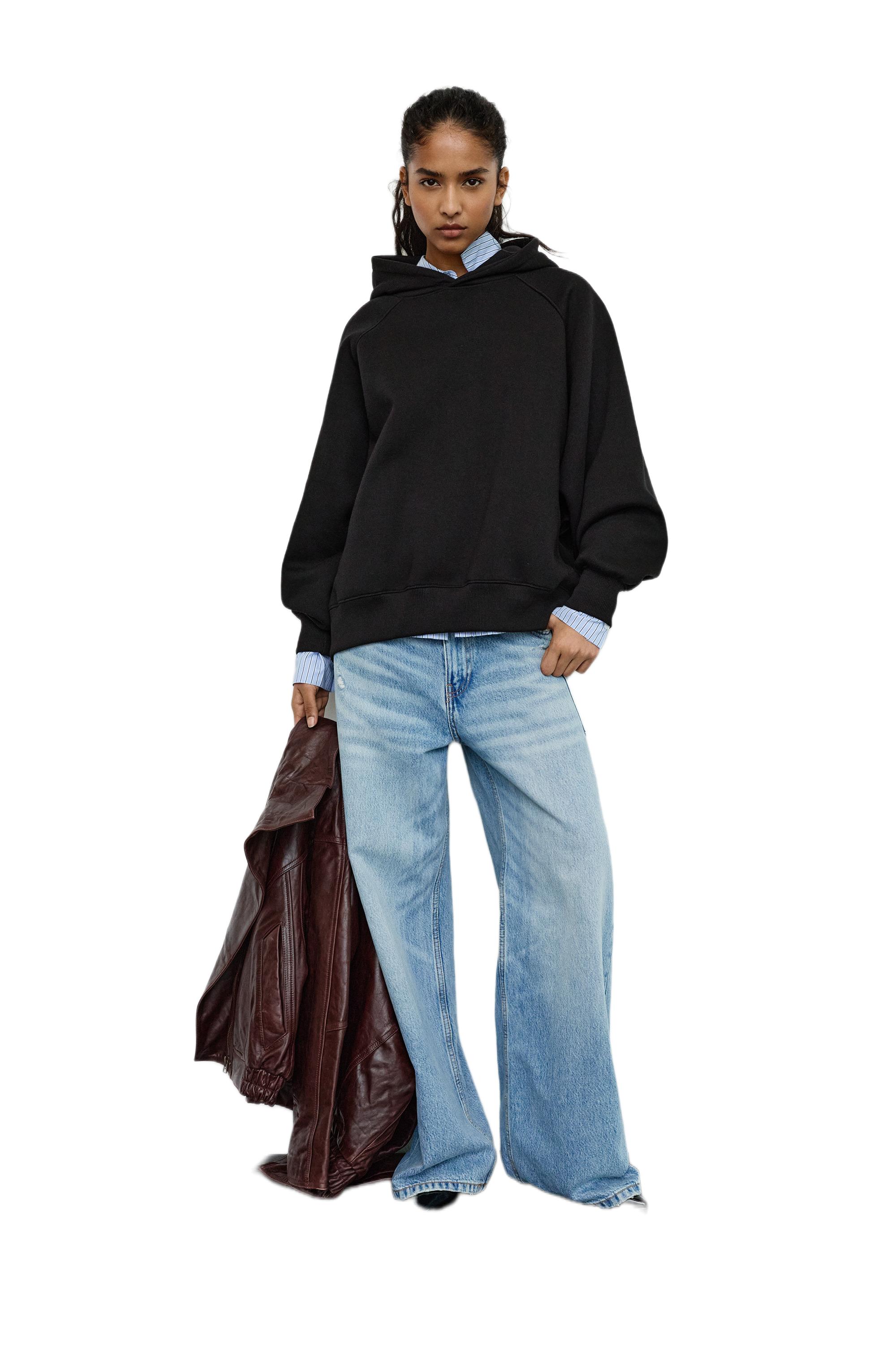 Oversize kapüşonlu sweatshirt - Görsel 15