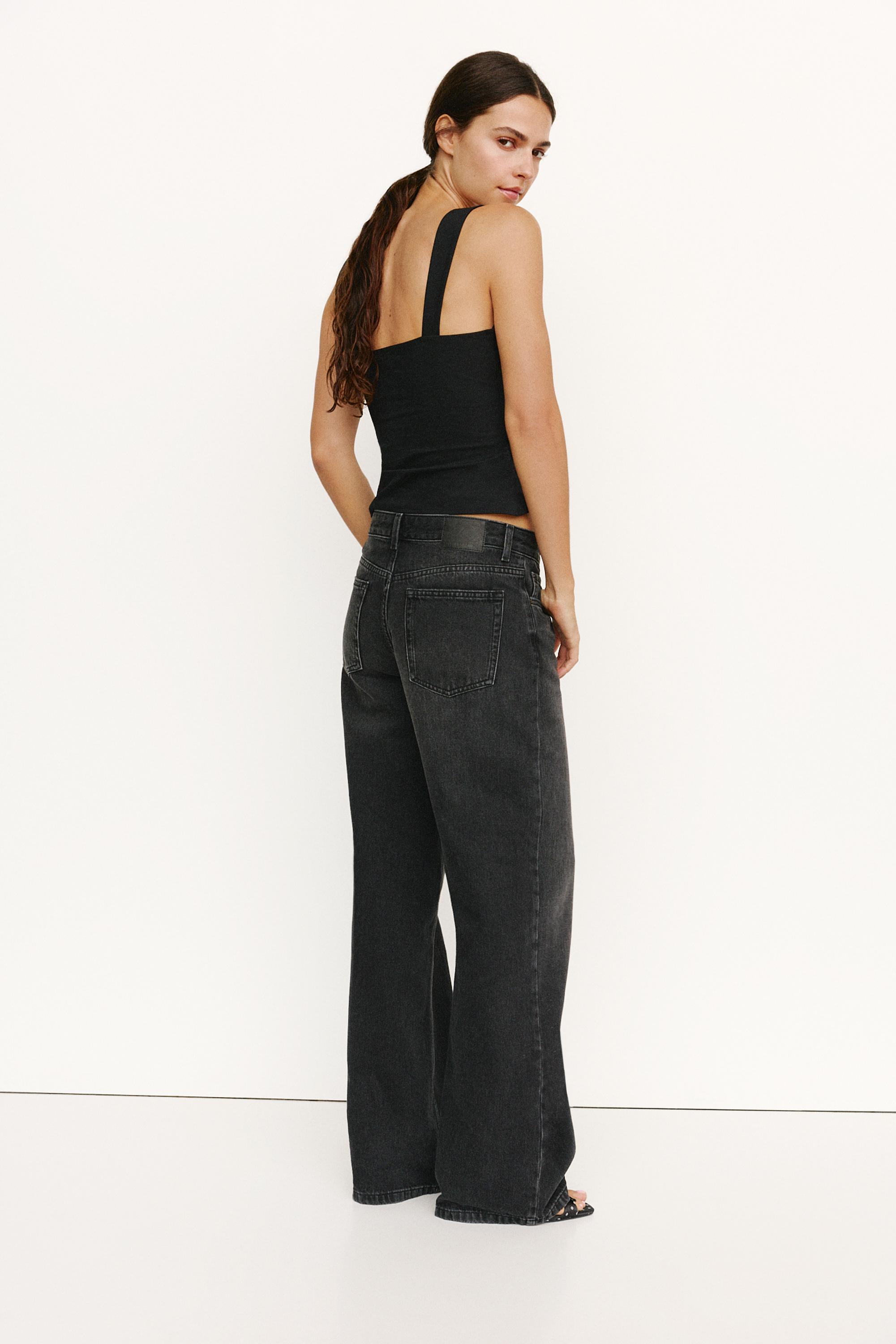 Strappy corsetry-inspired top — Black