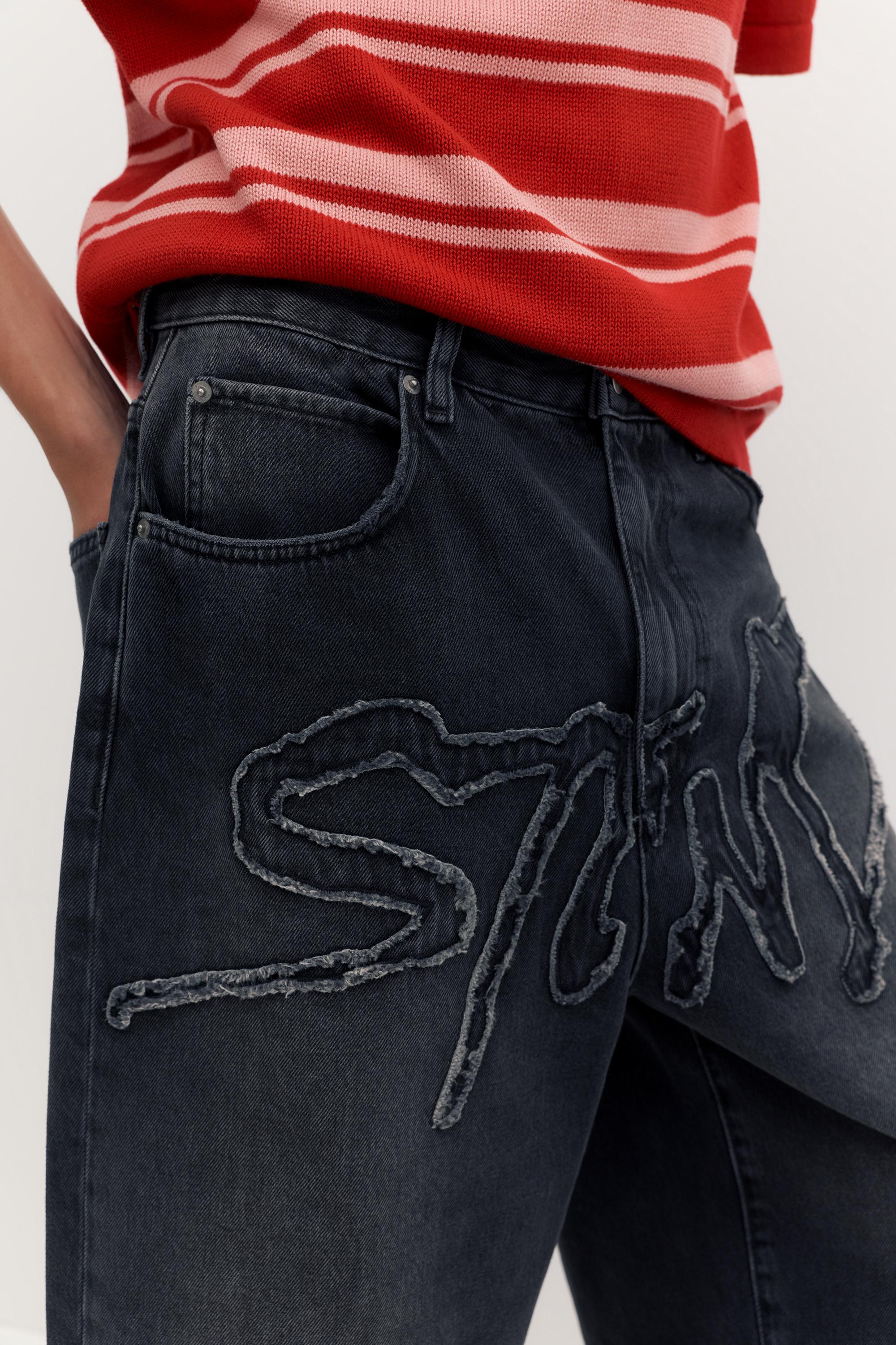 STWD skater denim Bermuda shorts — Faded black