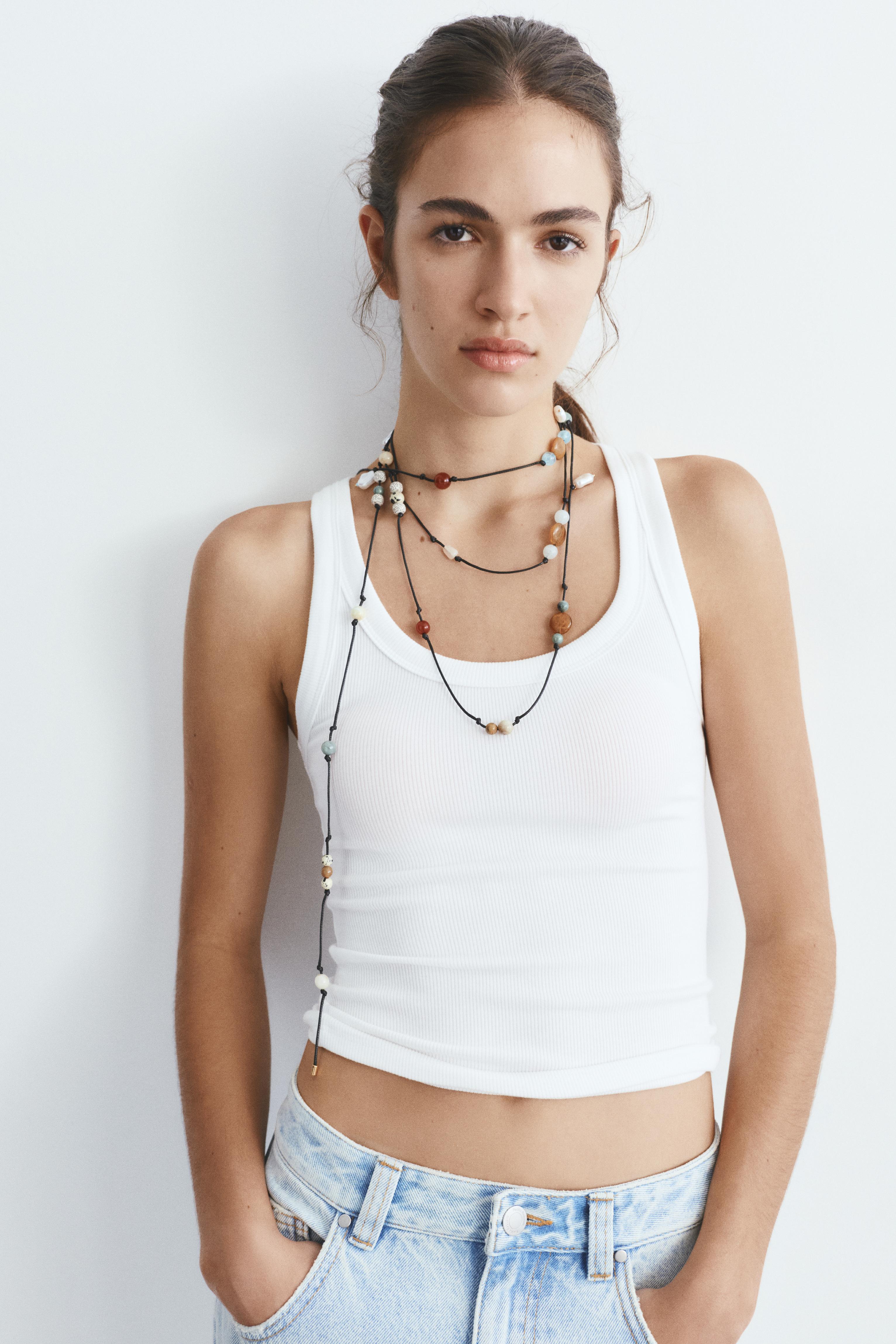 Uzun taşlı kolye - Görsel 7