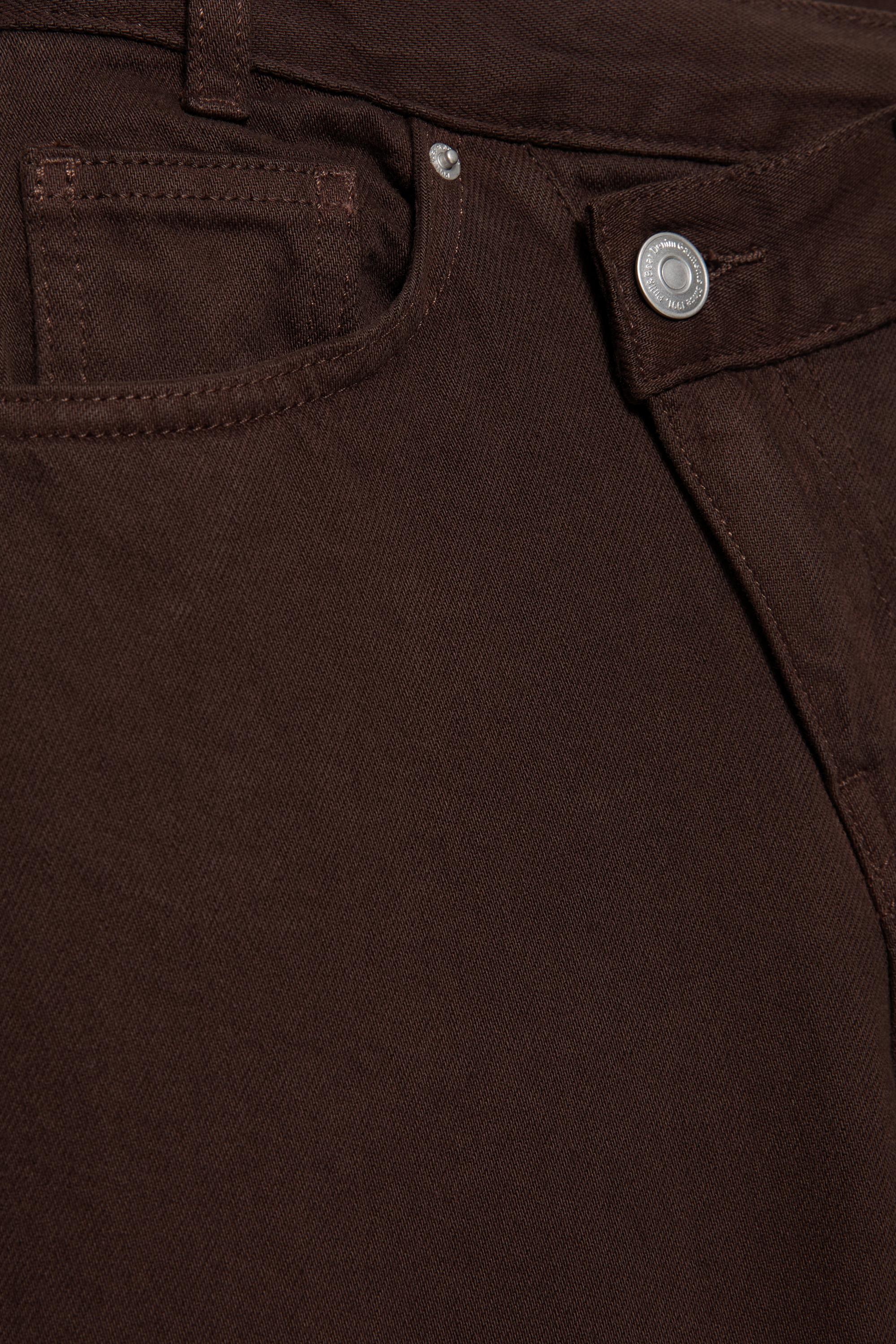 Wide leg jeans with crossover waistband — Brown