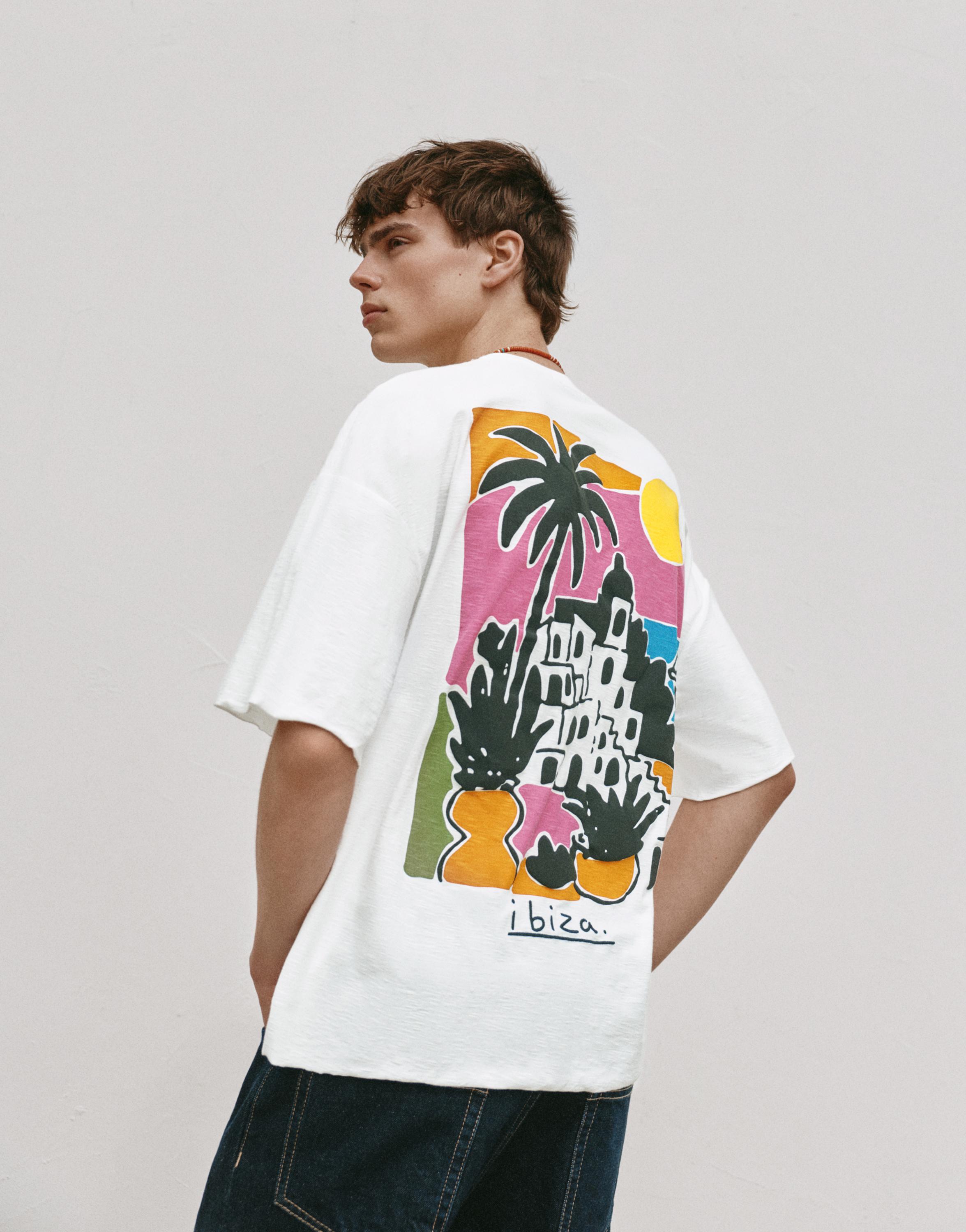 Ibiza graphic boxy-fit T-shirt — White