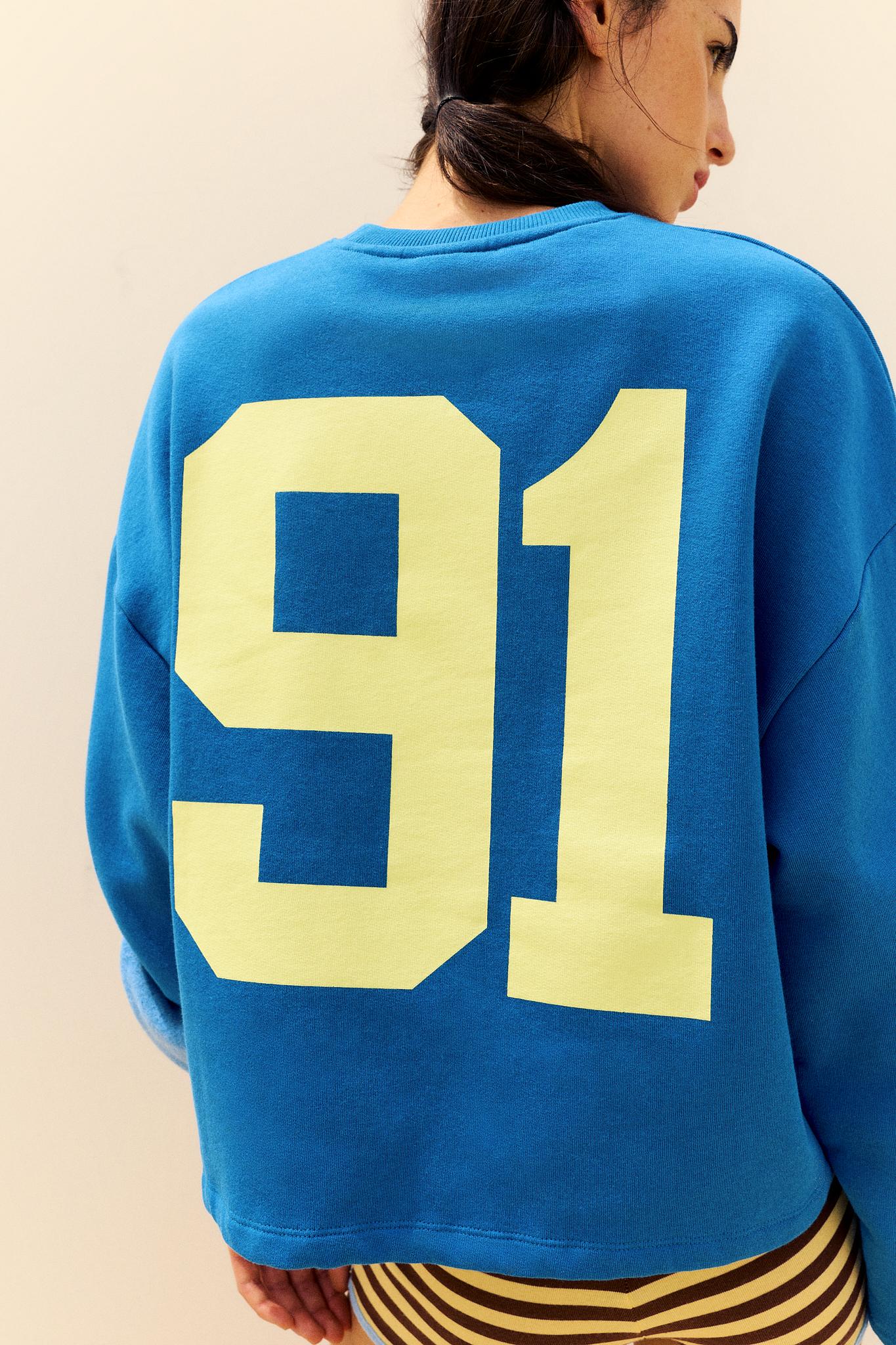 91 graphic relaxed fit sweatshirt — Blue