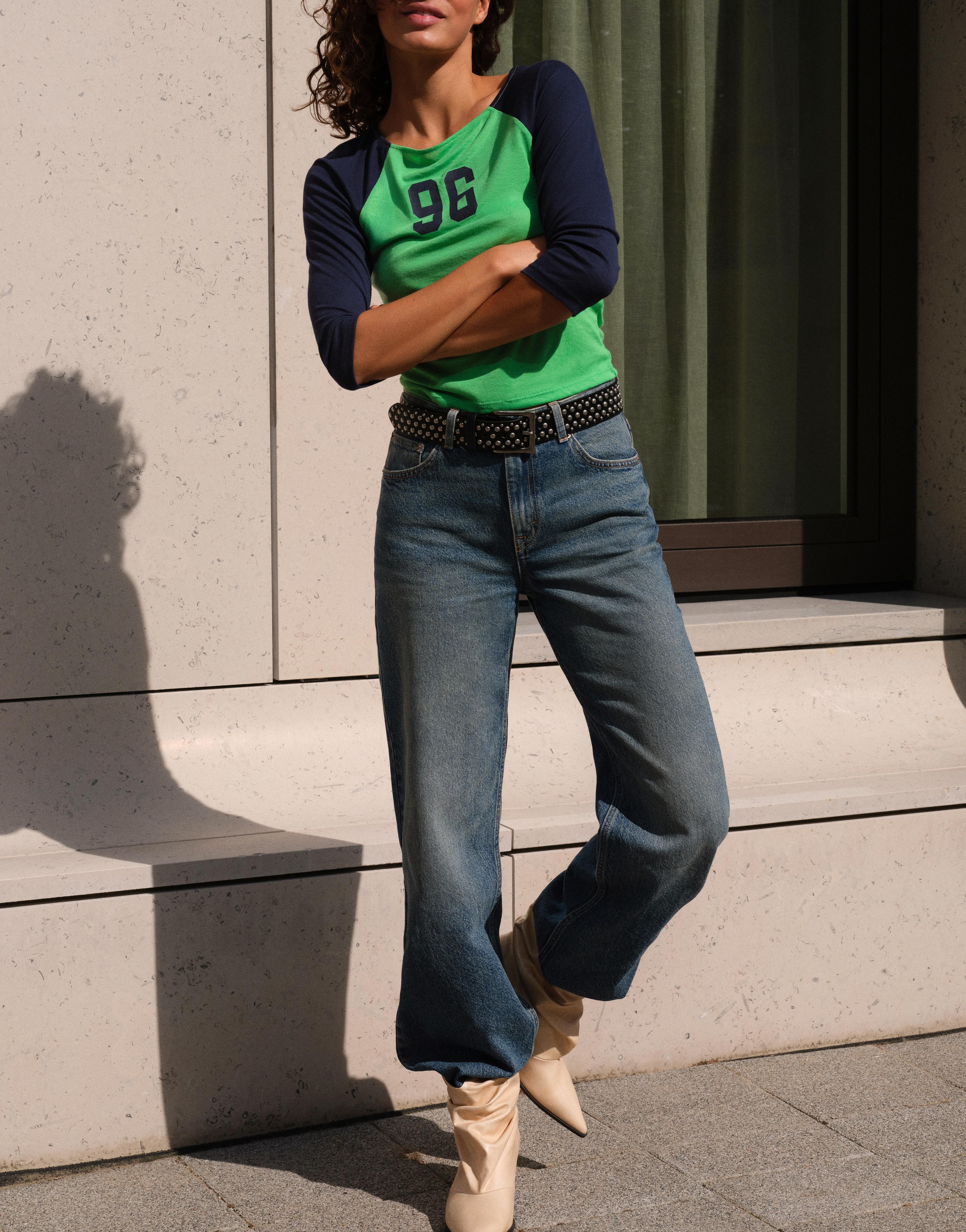 Raglan sleeve graphic T-shirt — Green
