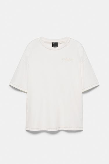 Embroidered graphic T-shirt — Ecru 7