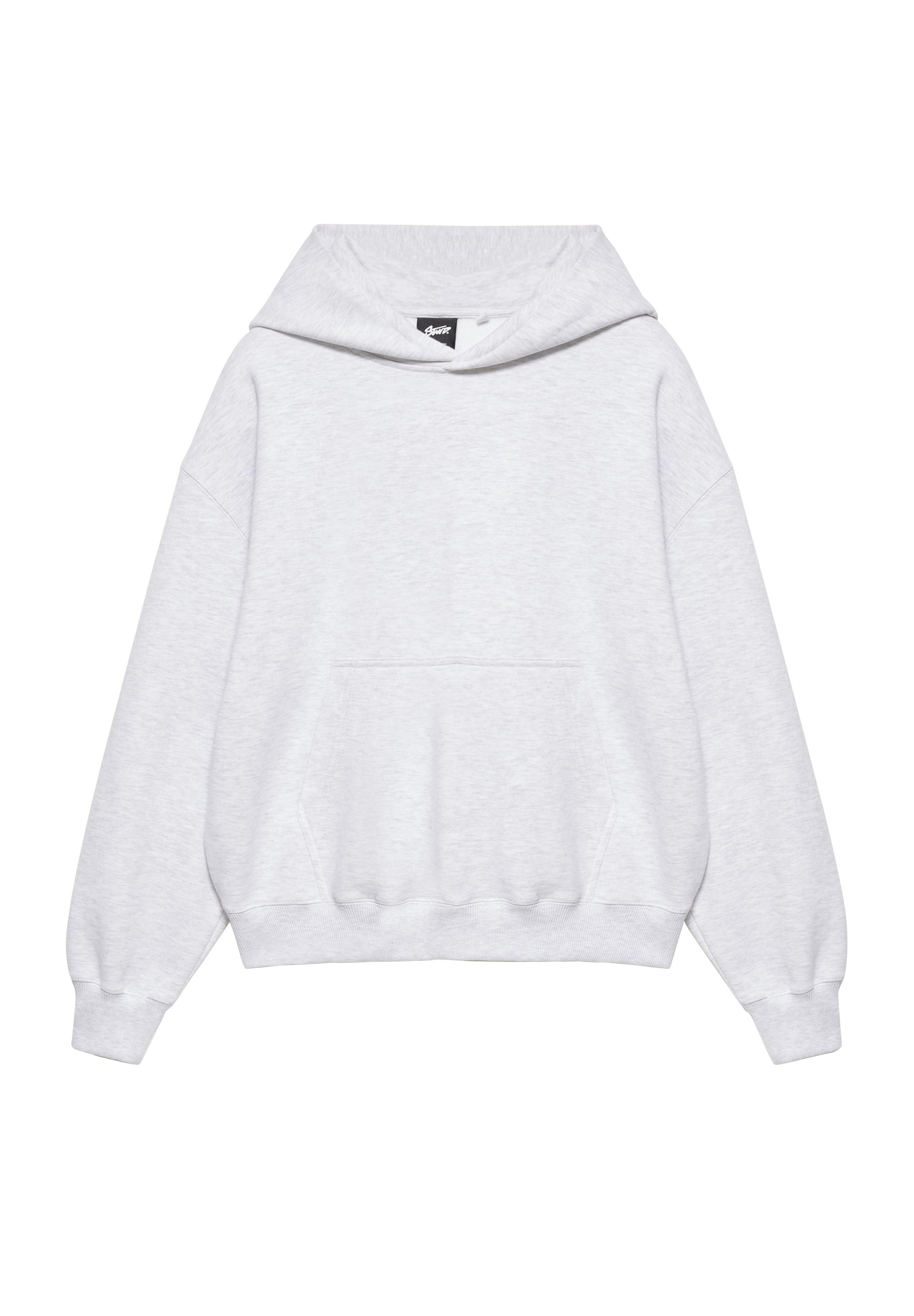 STWD boxy-fit logo hoodie — Pale marl