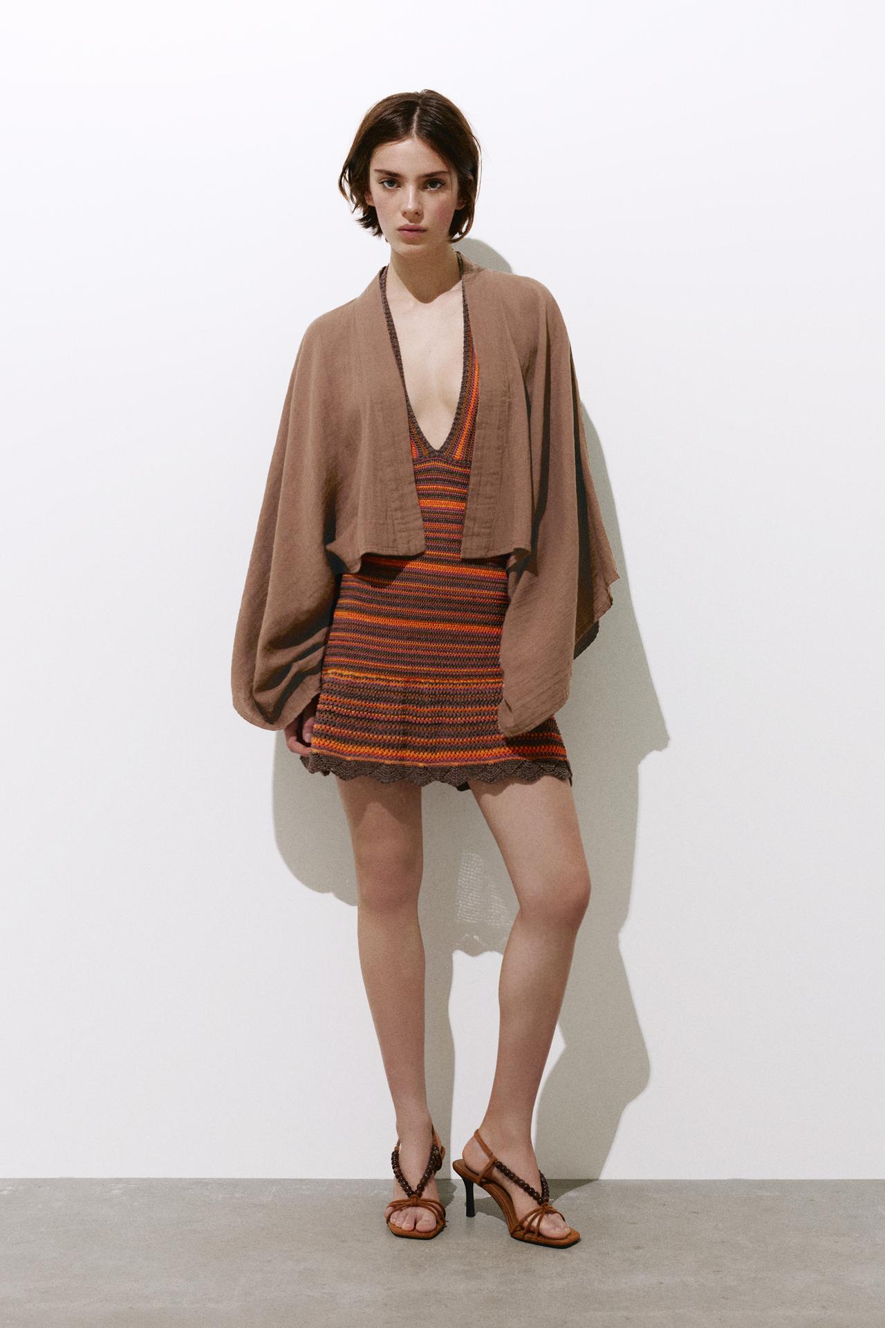Short voile tunic — Brown