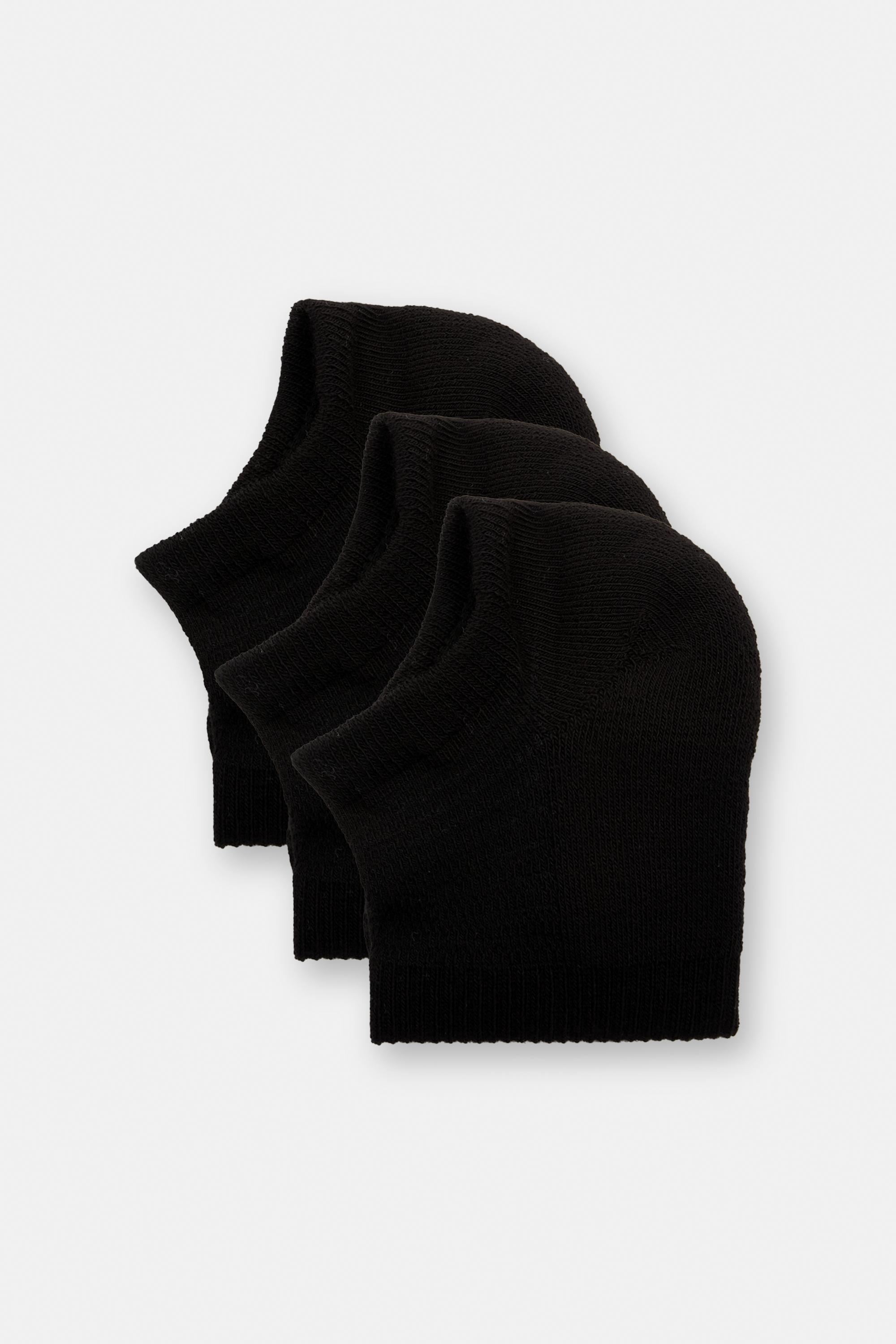 3-pack of short black socks — Black