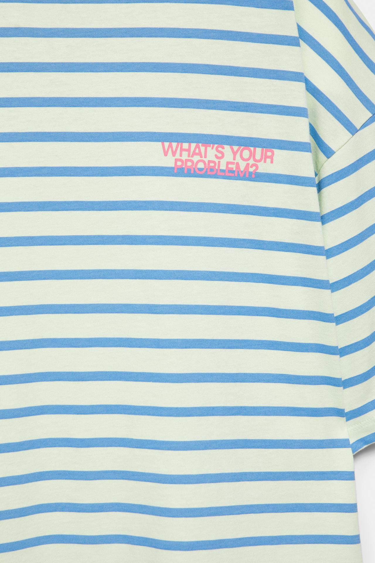 Oversize striped T-shirt — Blue/White