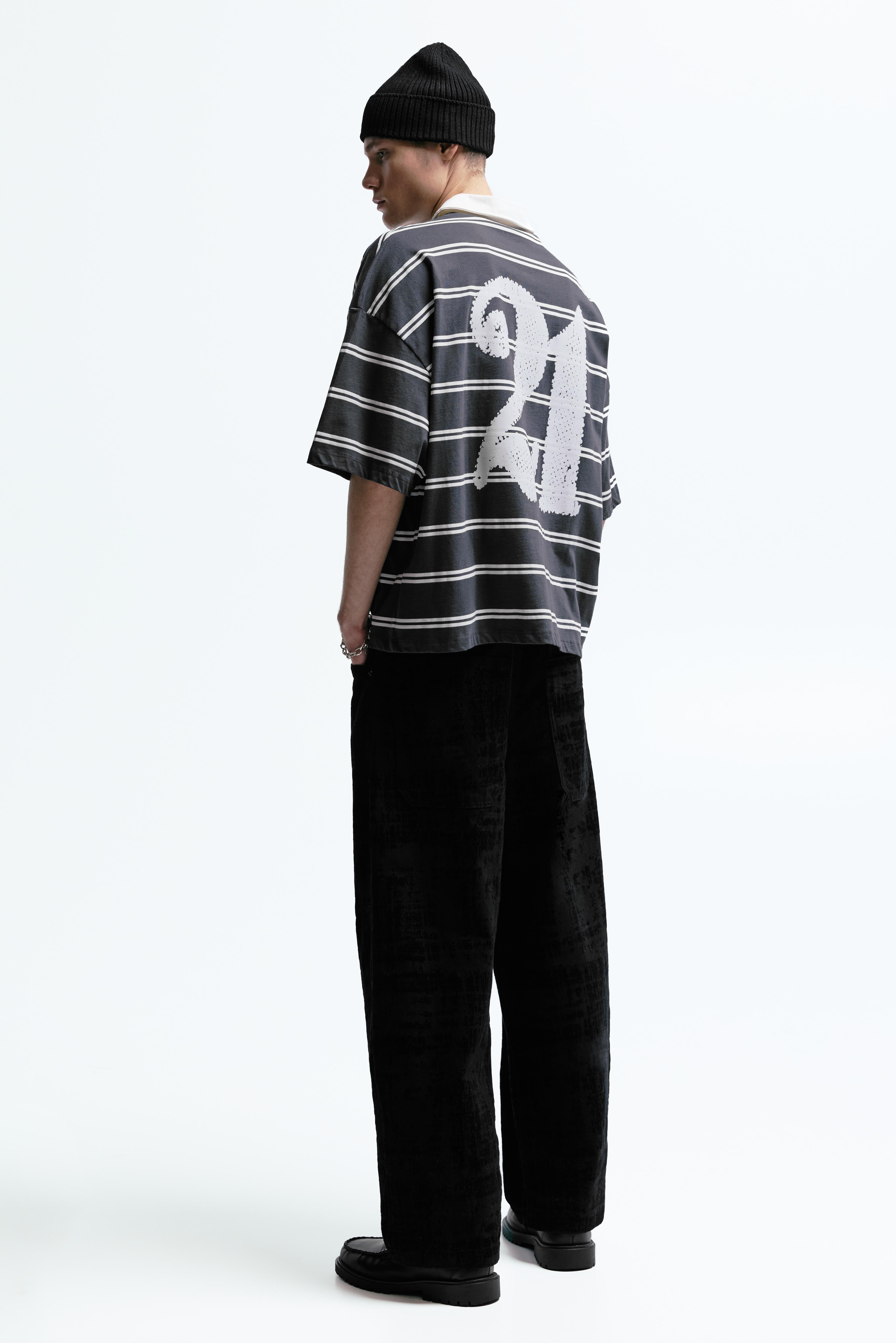 21 Savage çizgili polo t-shirt - Görsel 10