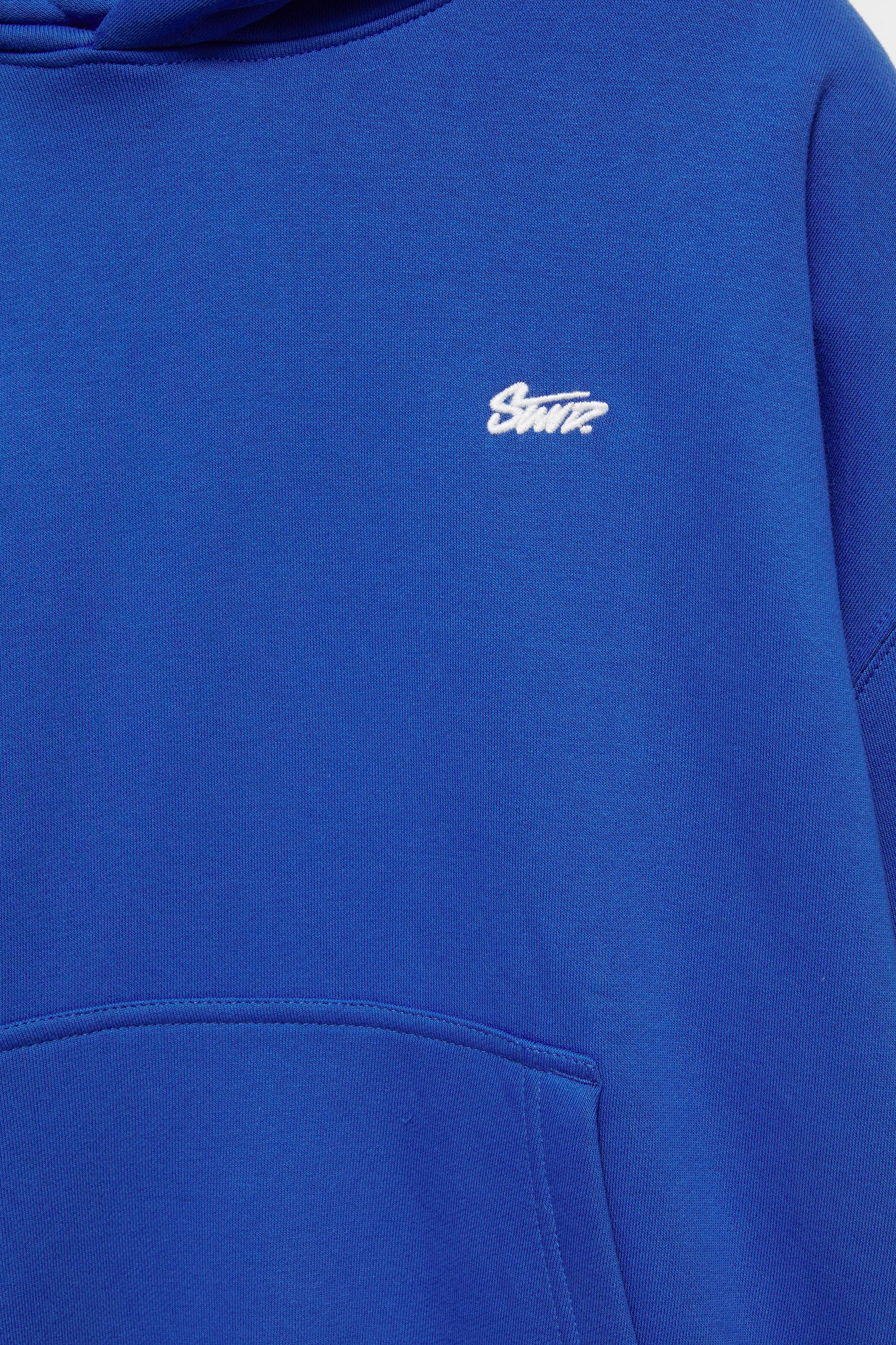 STWD logo boxy hoodie — Deep blue