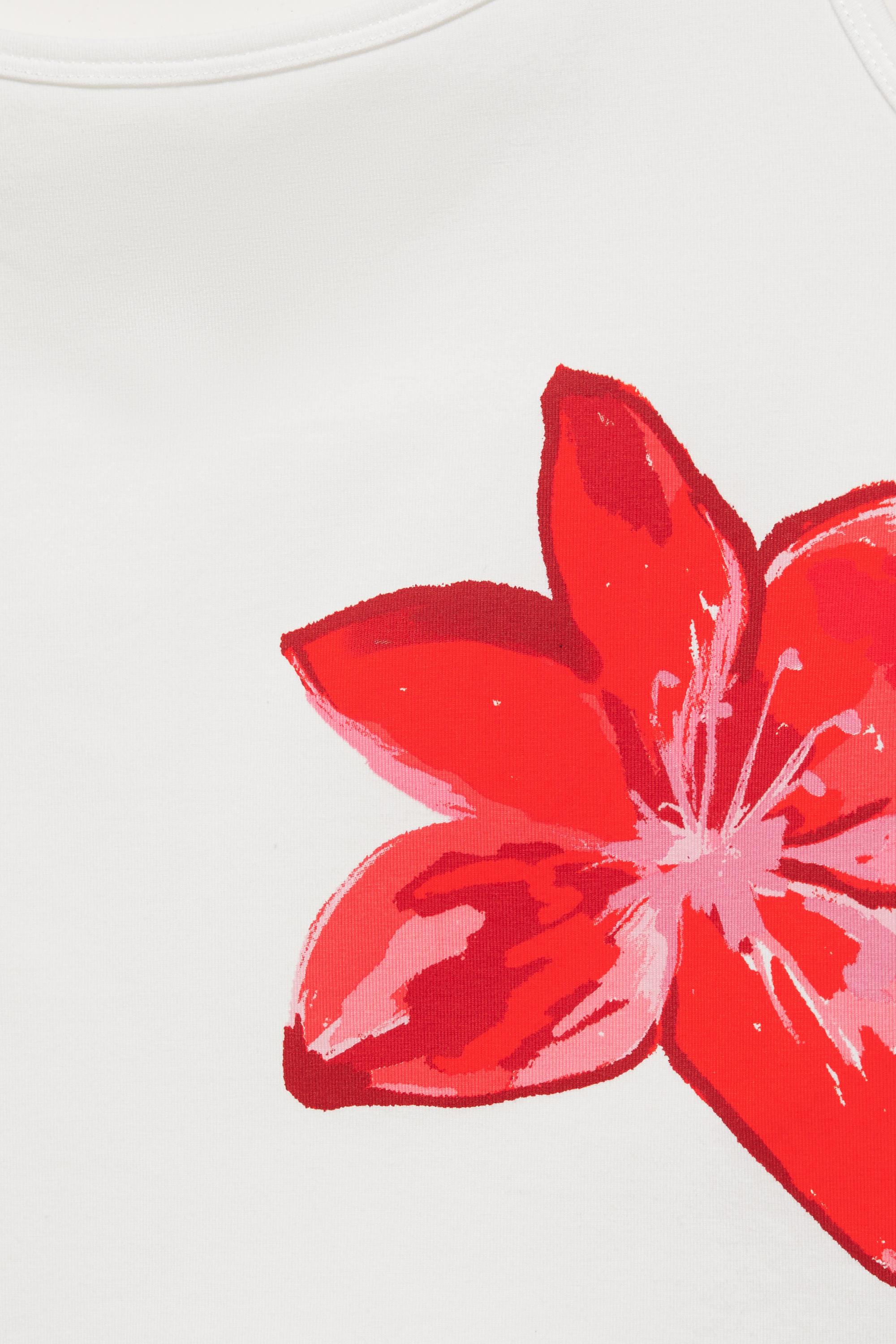Hibiscus flower strappy top — Red