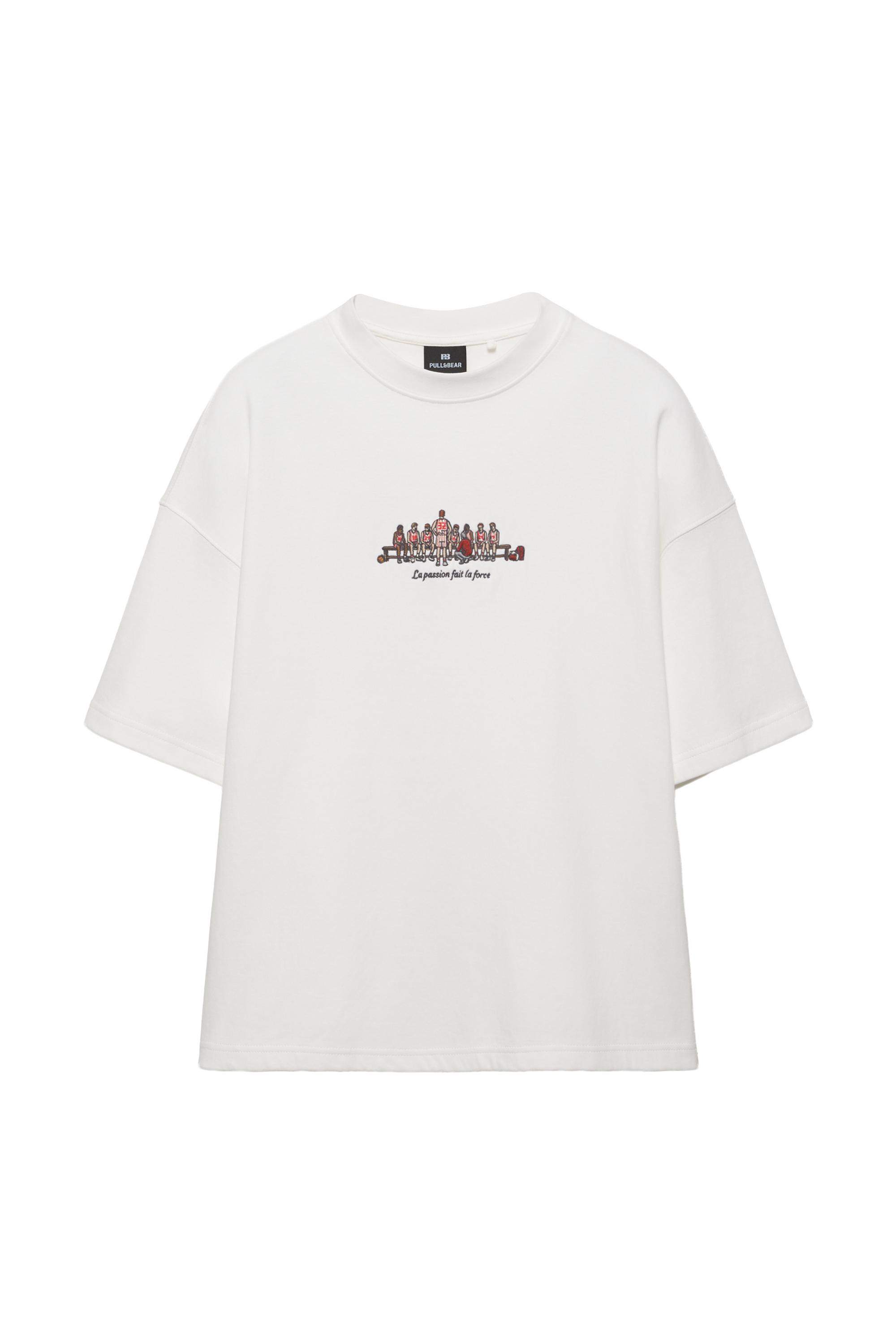 Kısa kollu nakışlı sweatshirt - Görsel 3