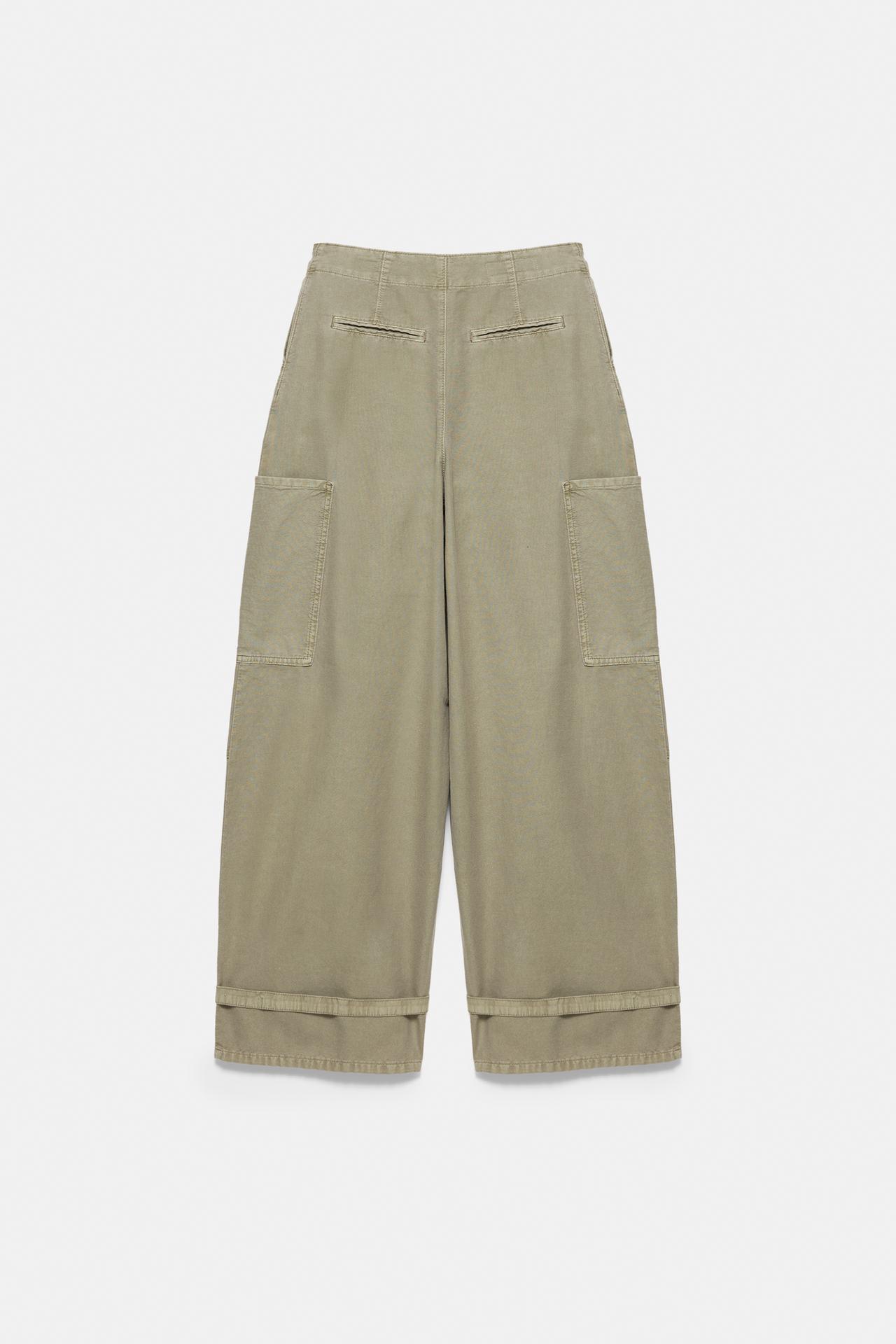 Barrel cargo trousers — Khaki